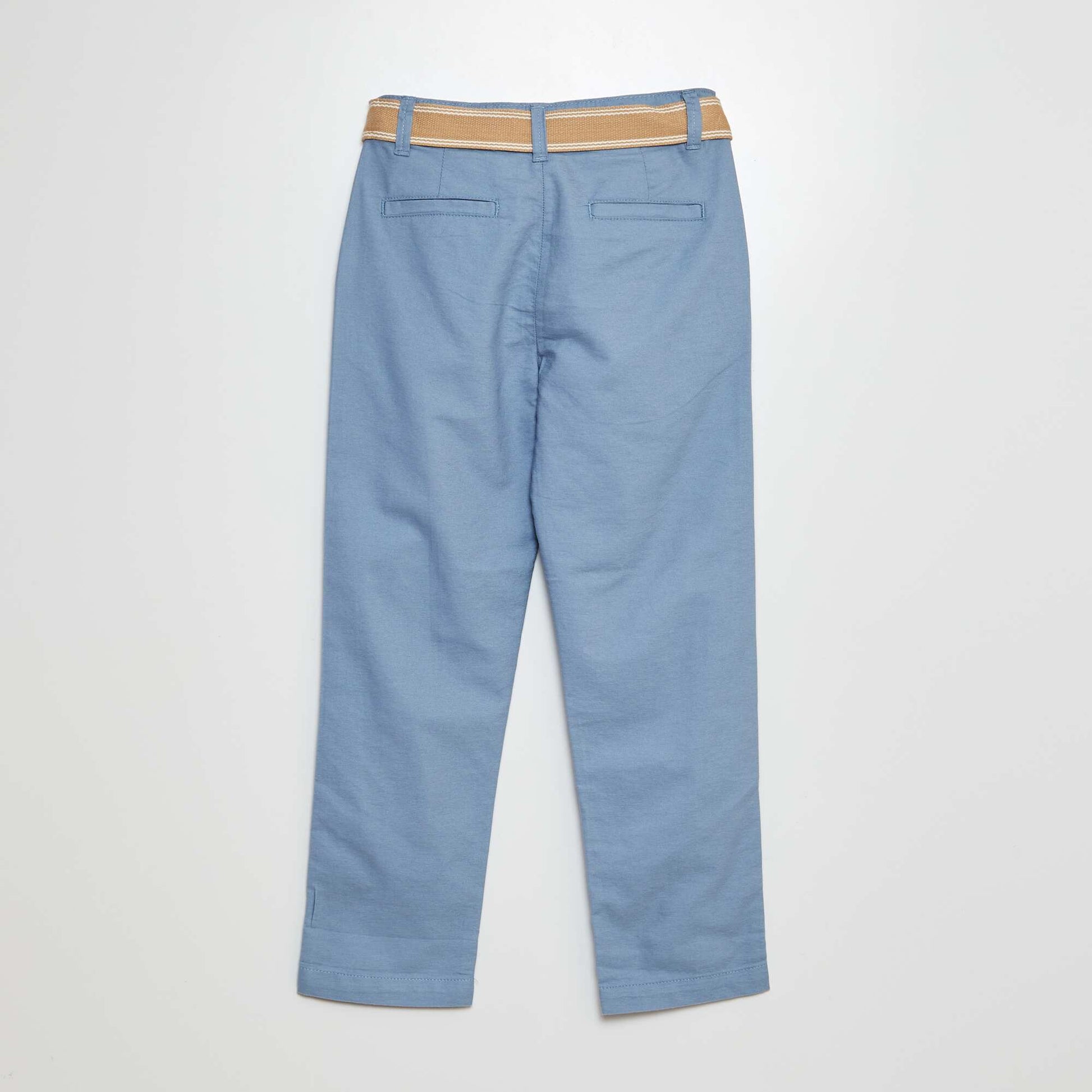 Pantalon chino avec ceinture Bleu