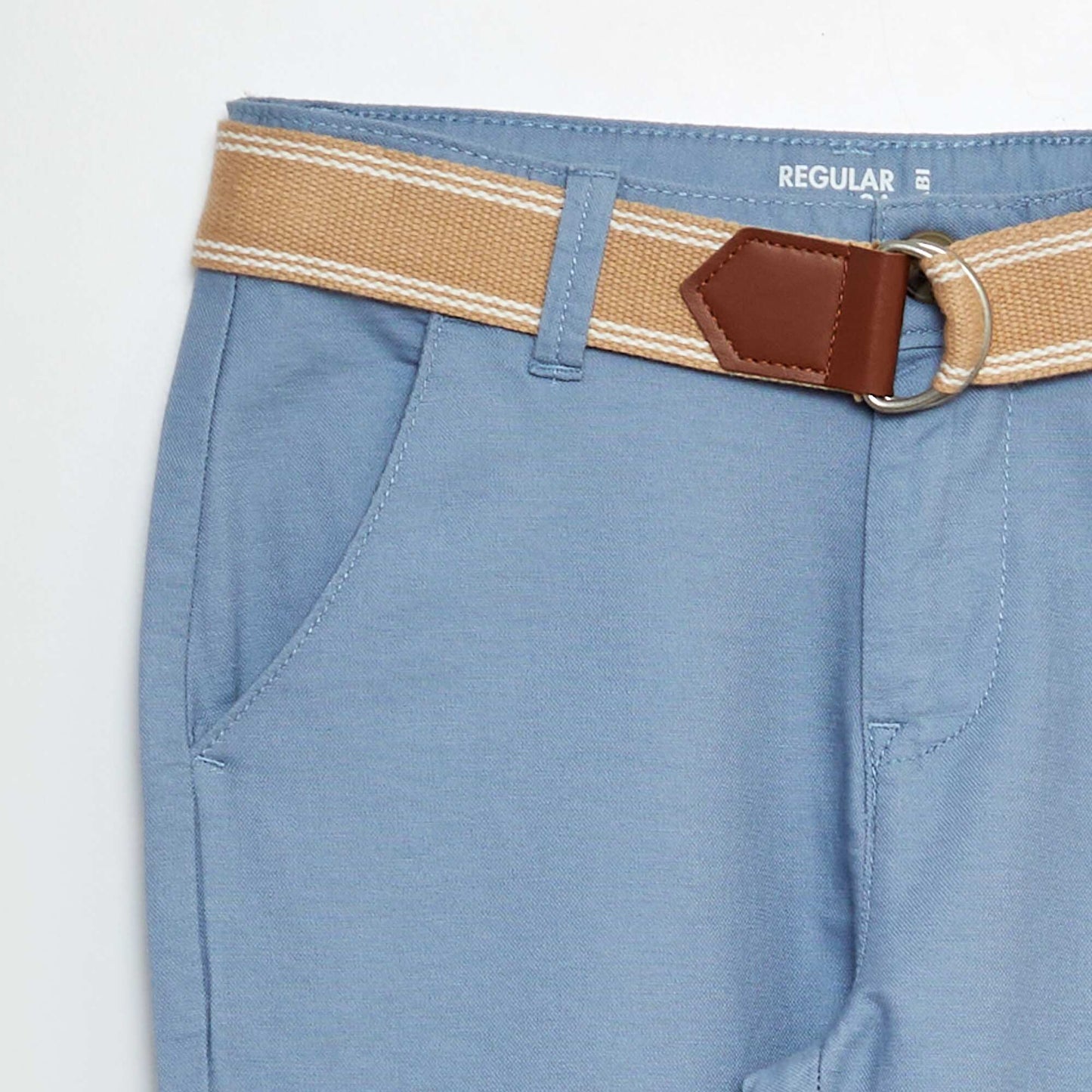 Pantalon chino avec ceinture Bleu