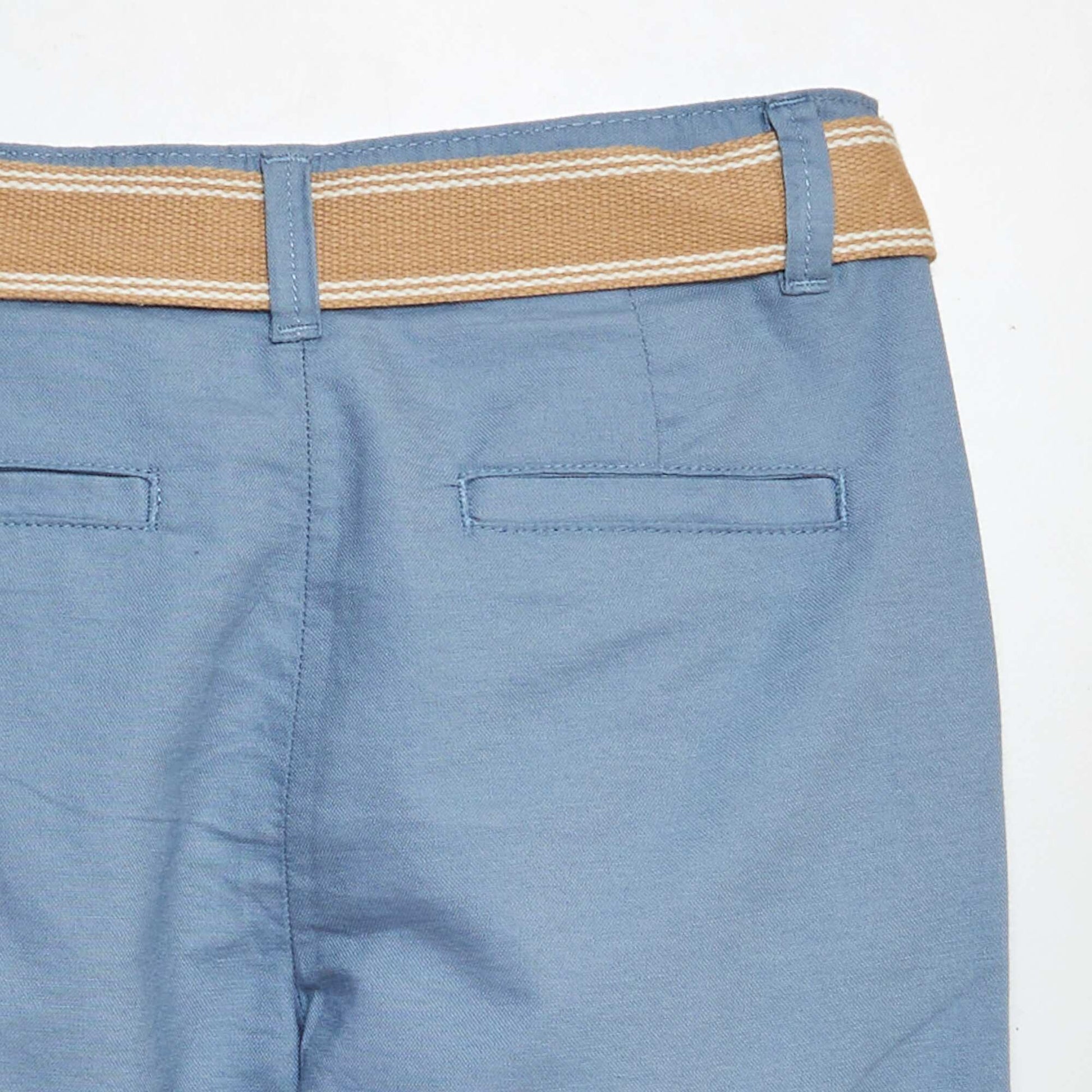 Pantalon chino avec ceinture Bleu