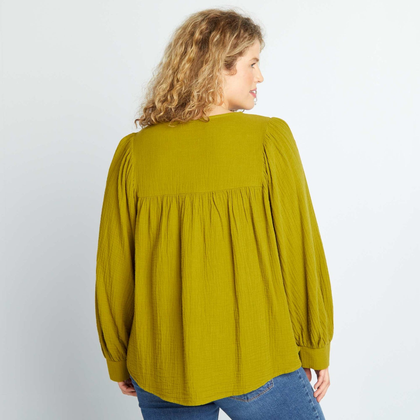 Blouse en gaze de coton Vert