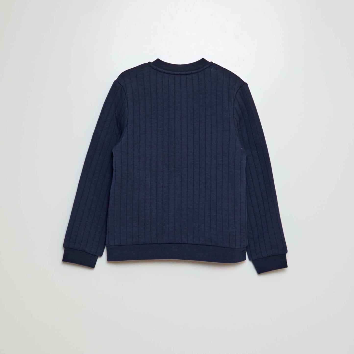 Gilet zippée avec larges côtes Bleu