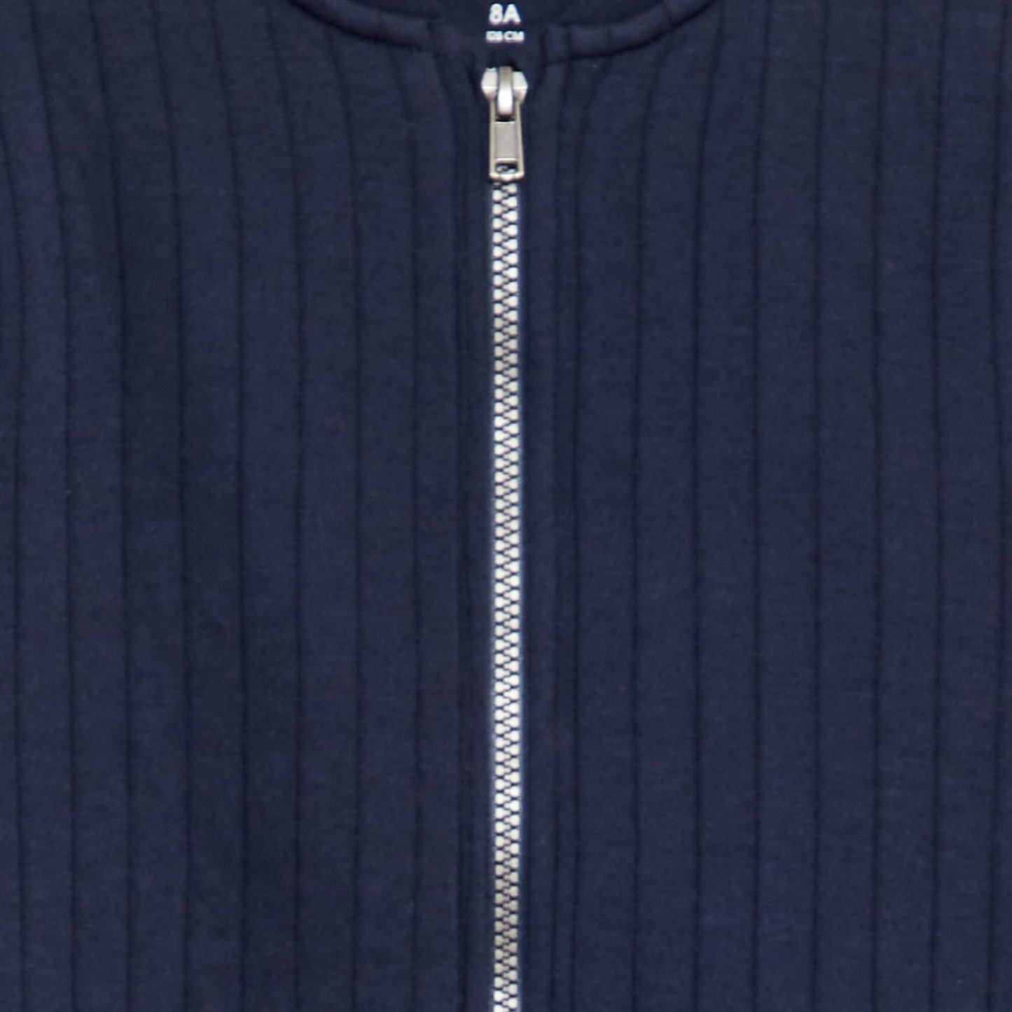 Gilet zippée avec larges côtes Bleu
