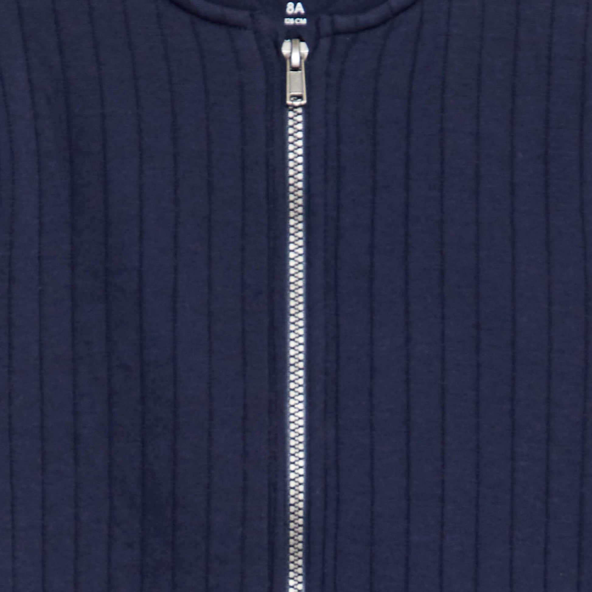 Gilet zippée avec larges côtes Bleu
