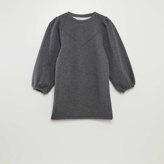 Robe sweat en molleton uni Gris