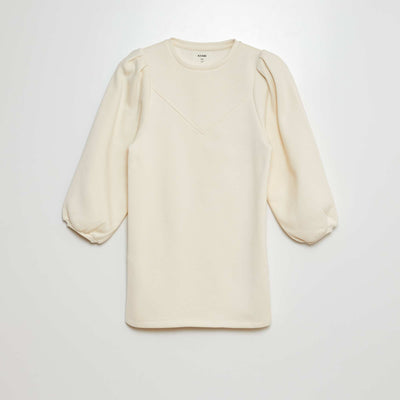 Robe sweat en molleton uni BLANC