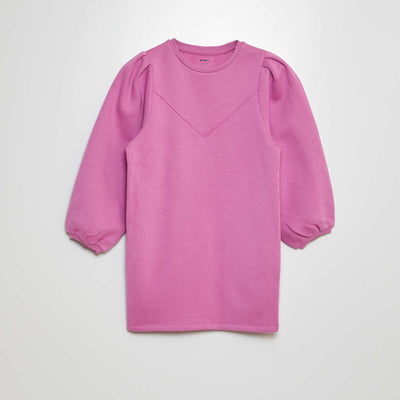 Robe sweat en molleton uni rose