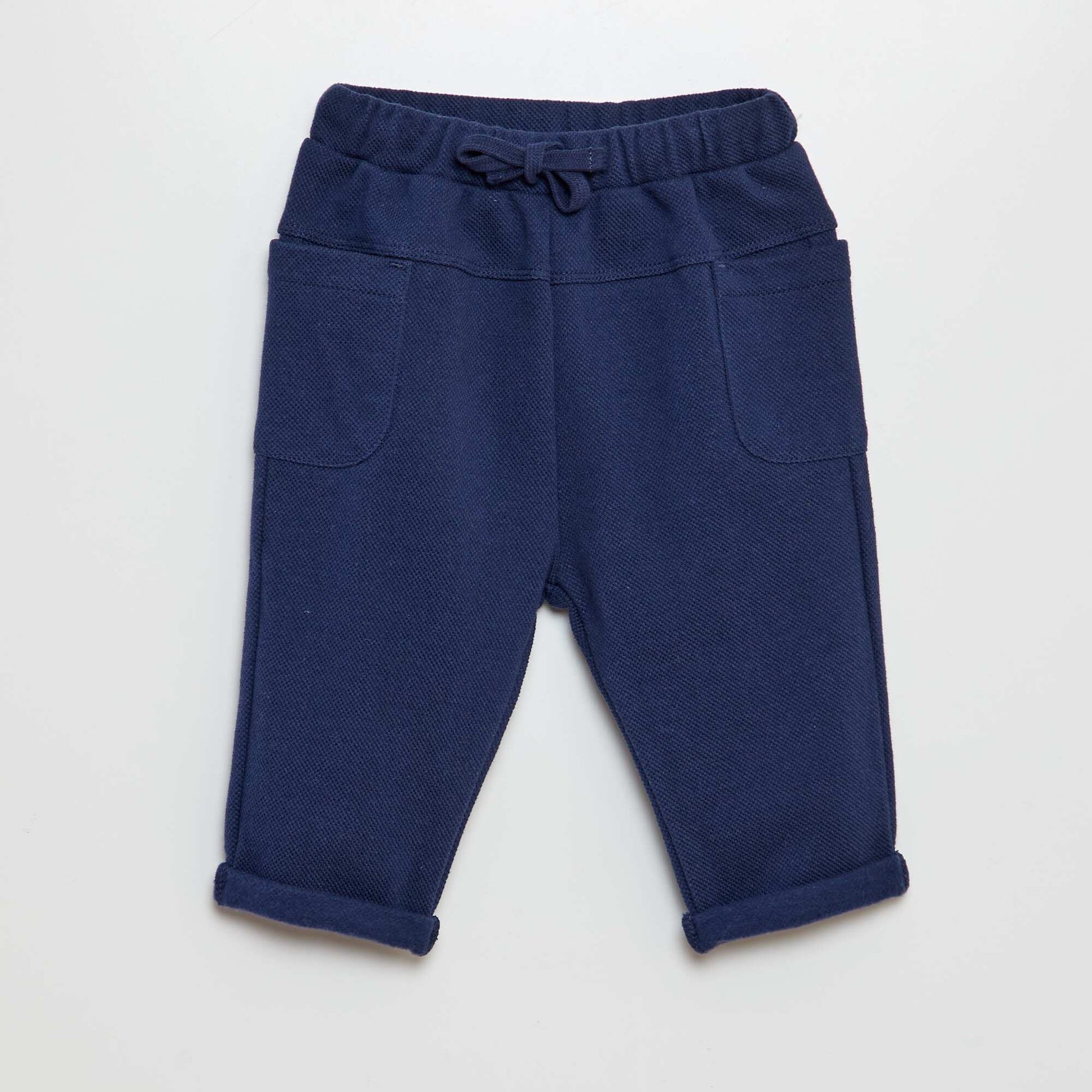 Pantalon e maille piquée avec poches plaquées marine