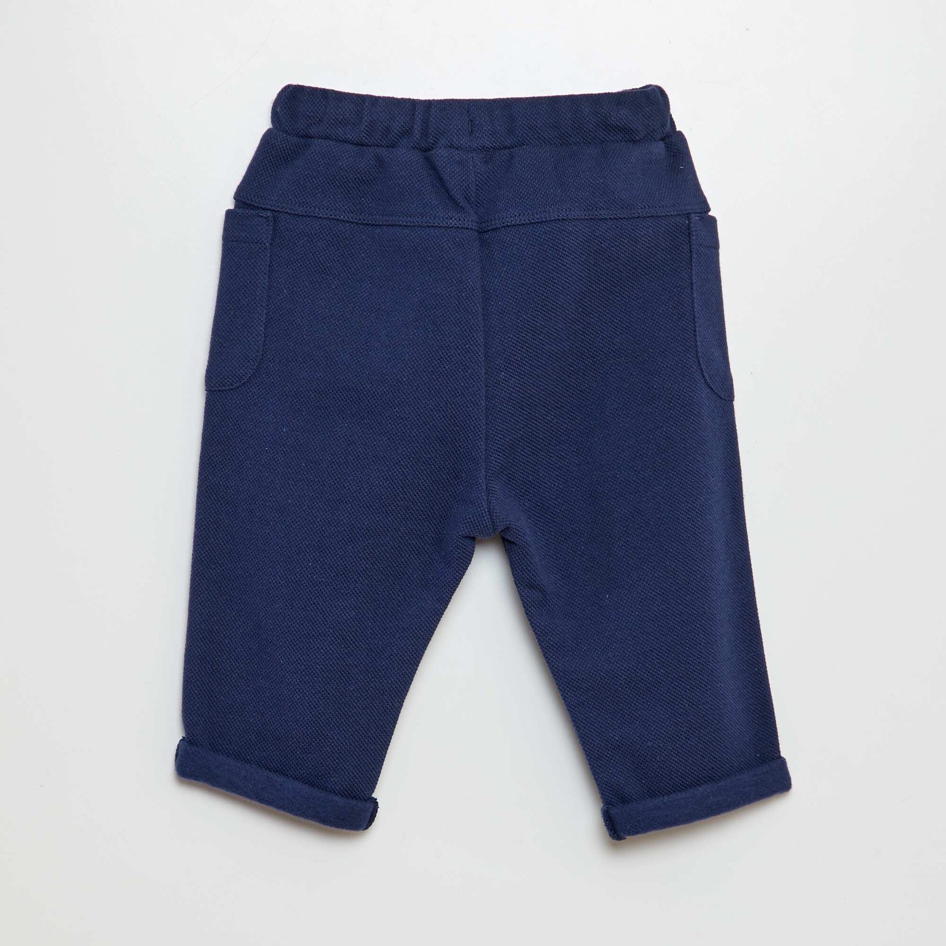 Pantalon e maille piquée avec poches plaquées marine