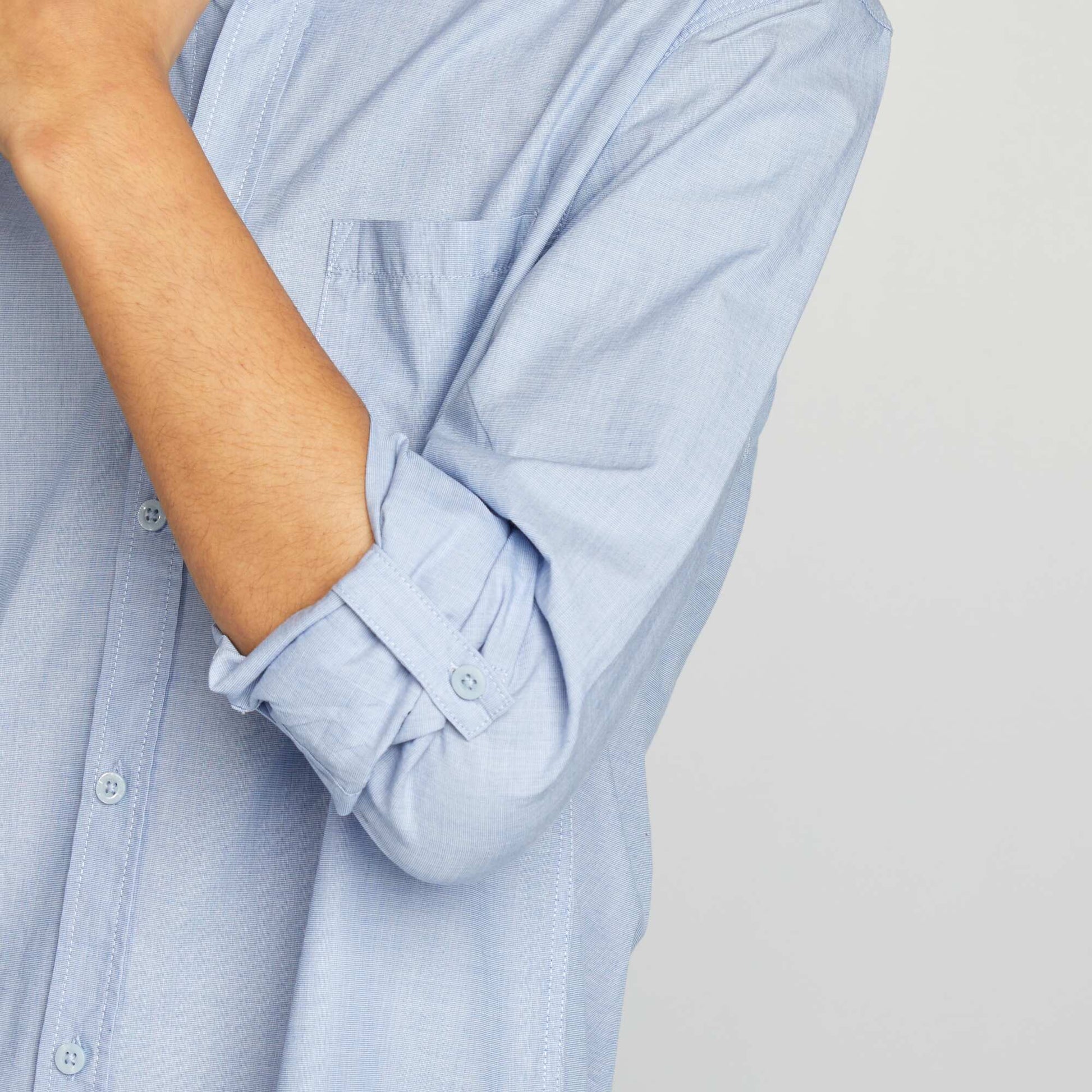 Chemise en coton avec poche BLEU