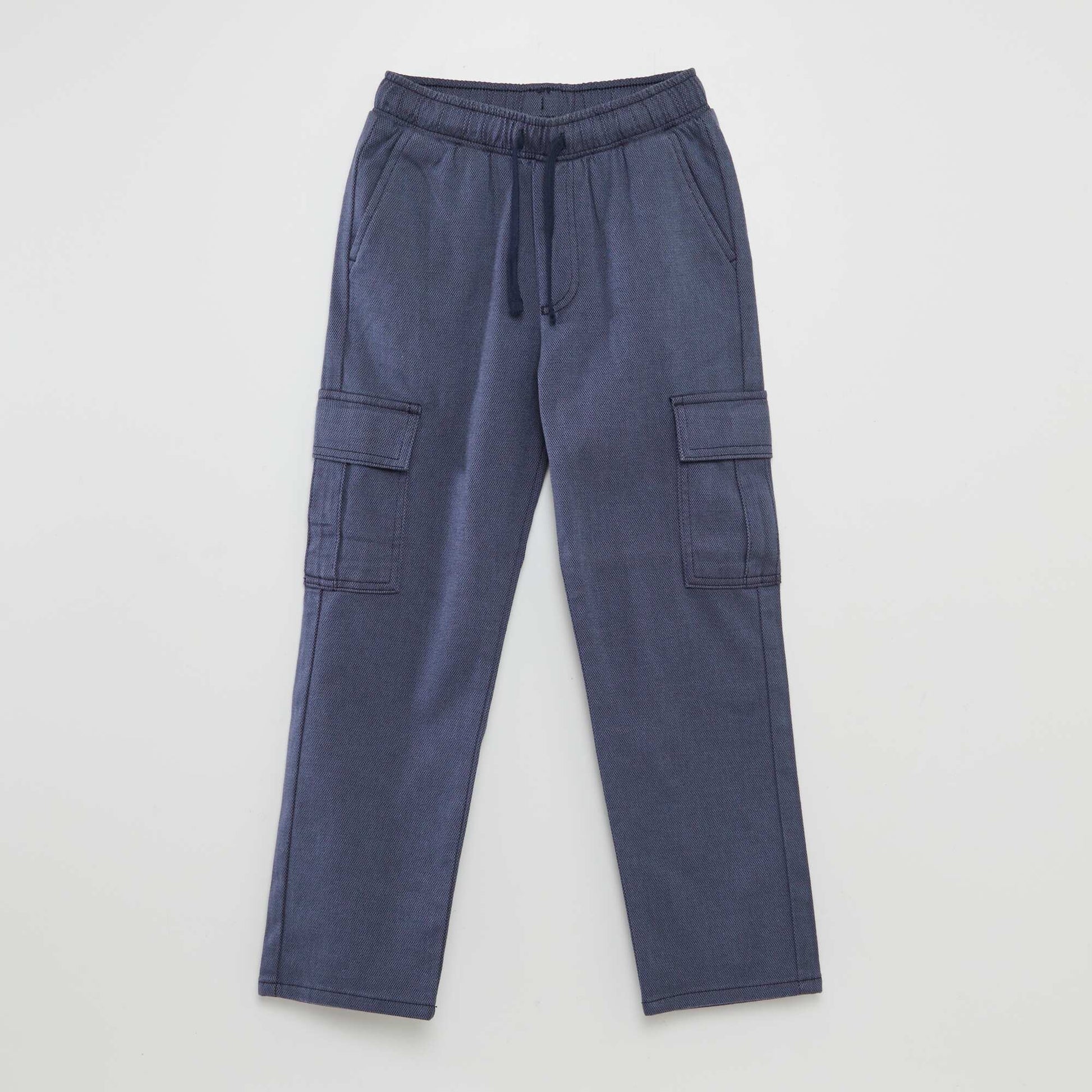 Pantalon chevrons avec poches à rabats bleu marine