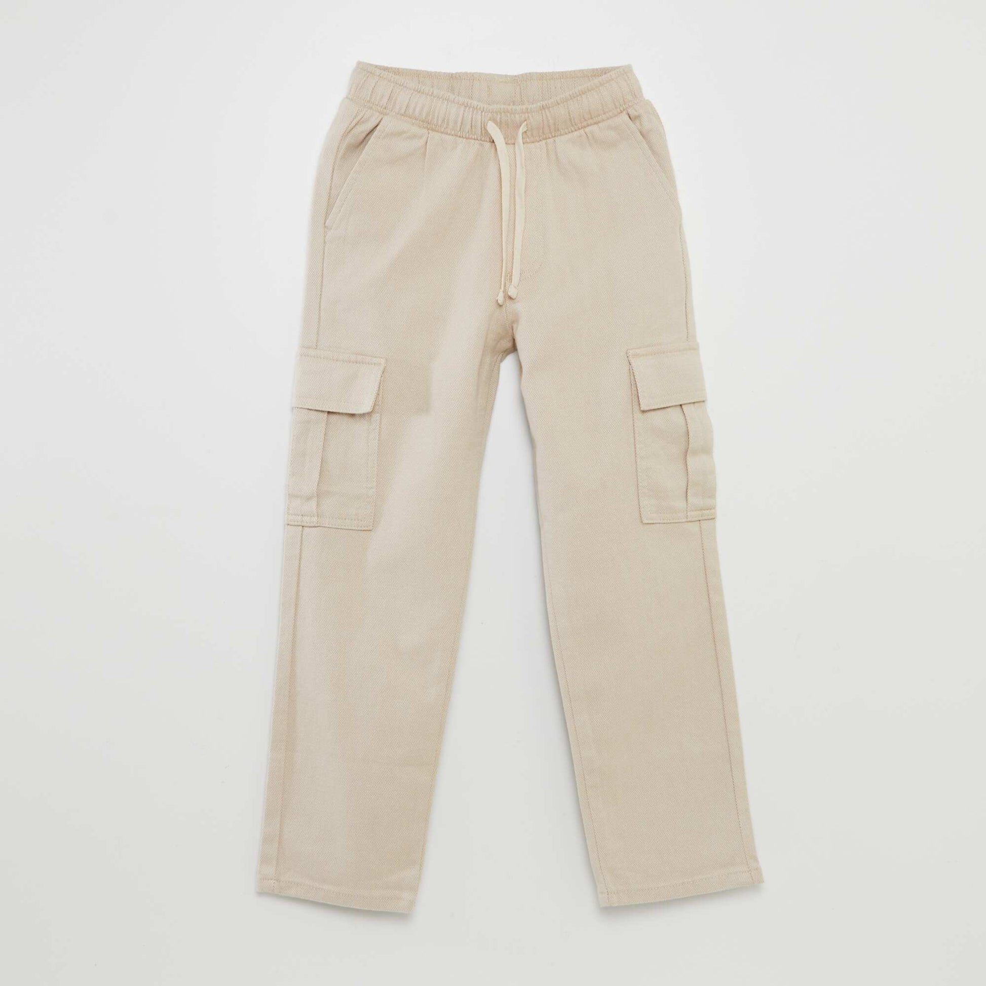 Pantalon chevrons avec poches à rabats Beige