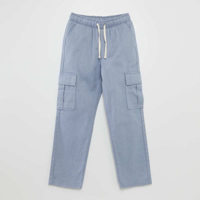 Pantalon chevrons avec poches à rabats Bleu