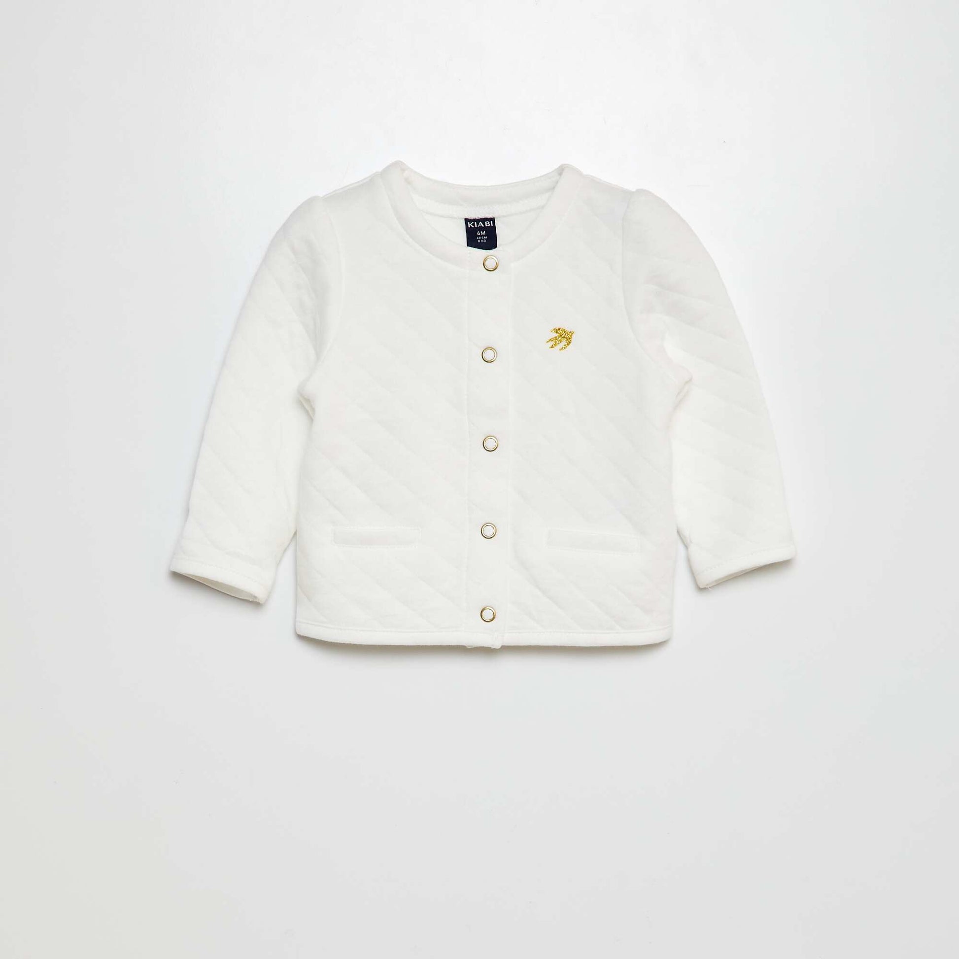 Gilet à pressions effet matelassé Blanc