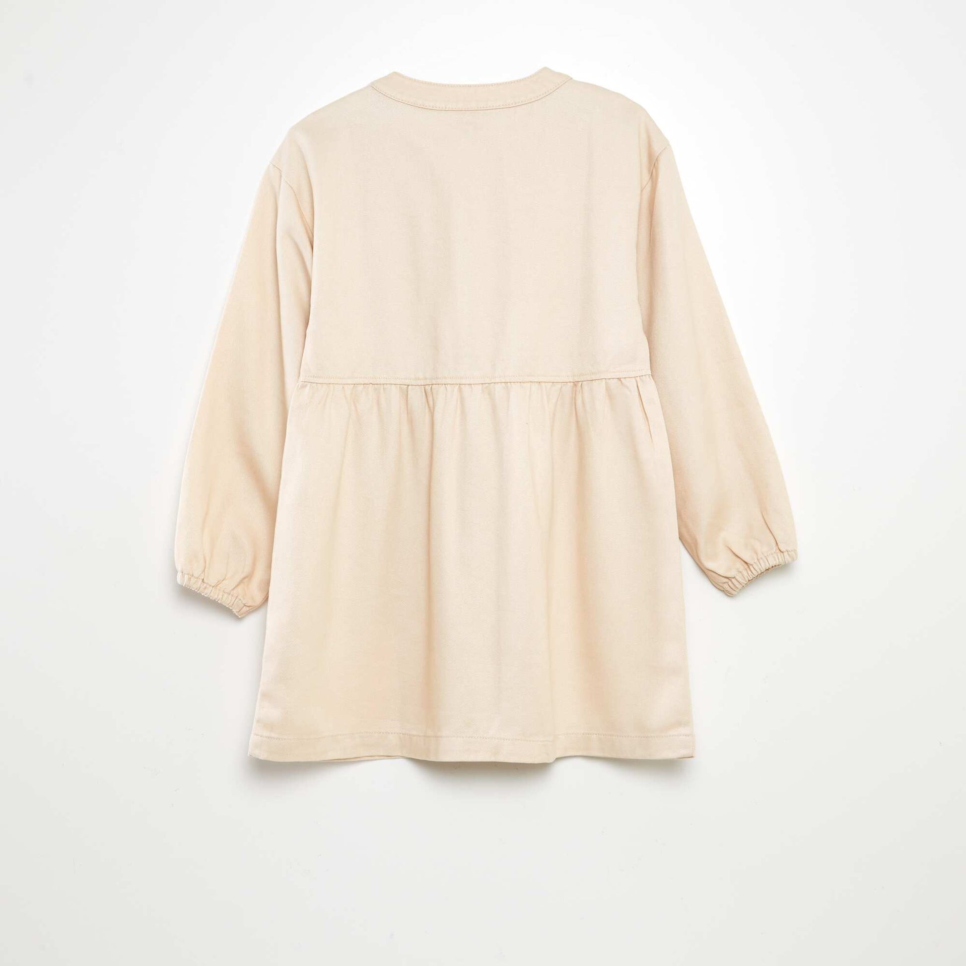 Robe boutonnée à manches longues Beige