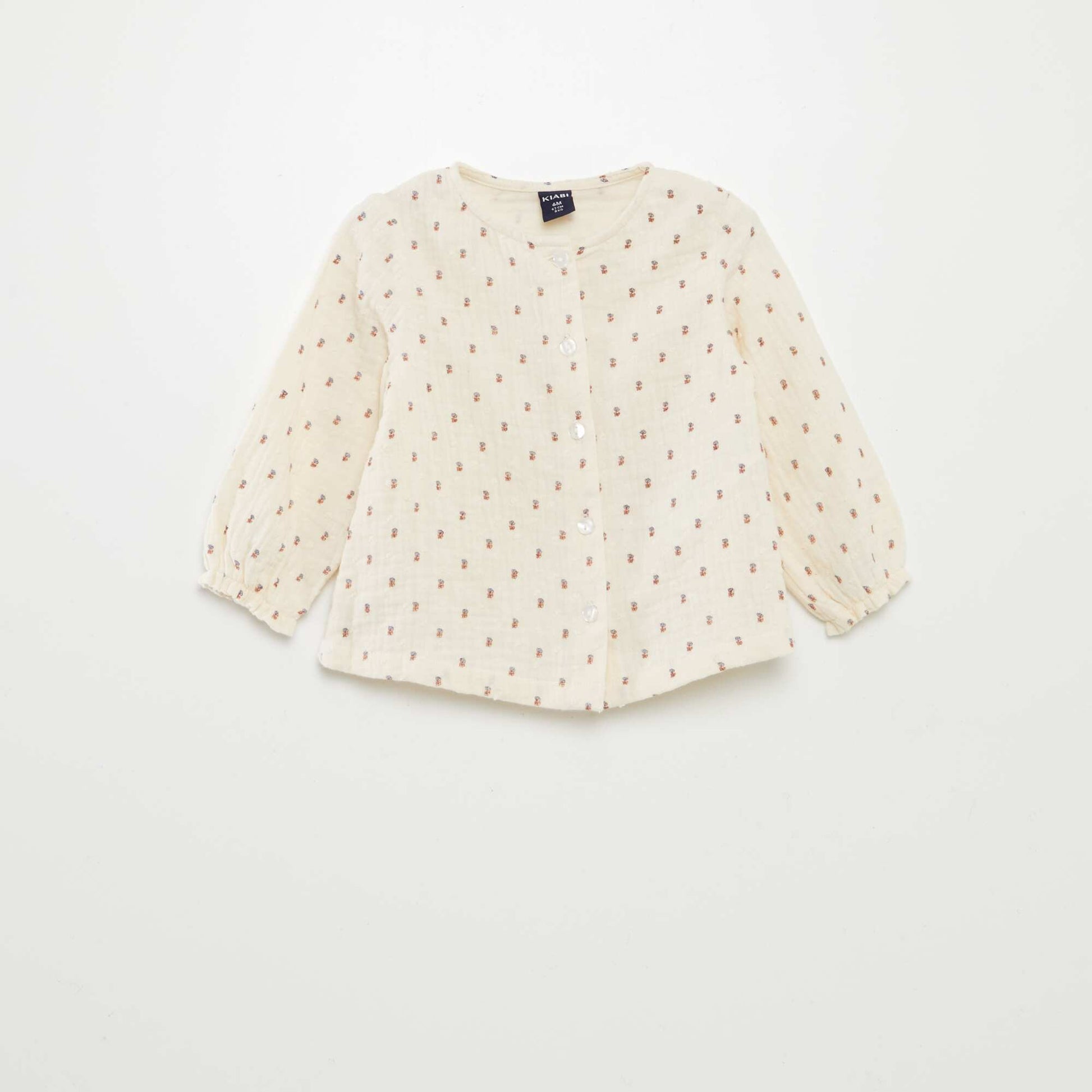 Blouse en gaze de coton Blanc