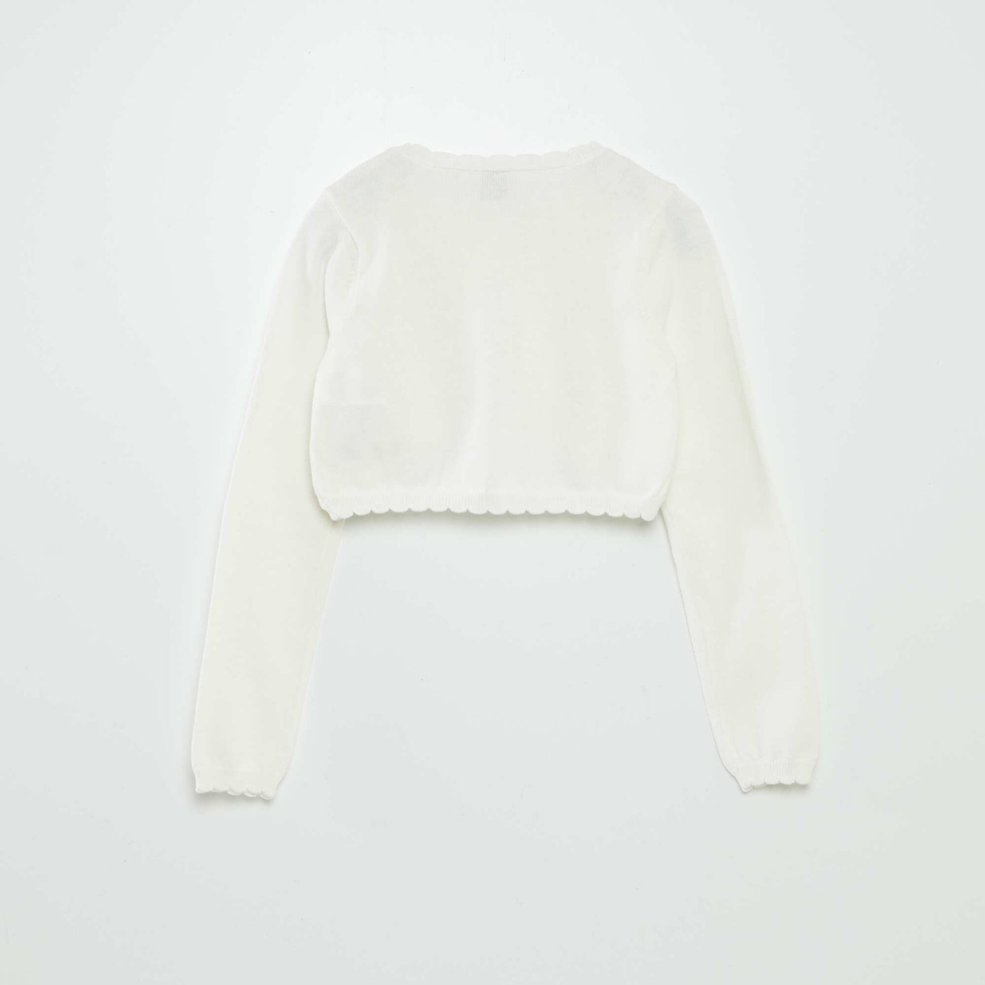 Gilet en maille fantaisie 1 bouton blanc
