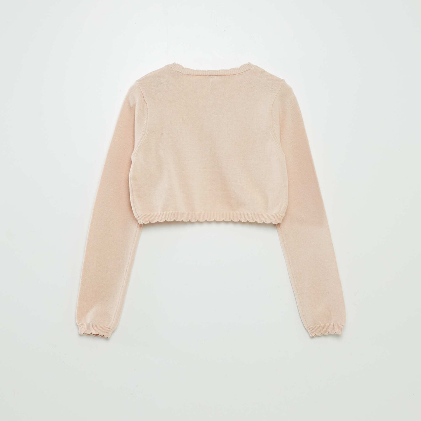 Gilet en maille fantaisie 1 bouton ROSE