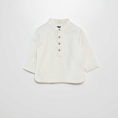 Chemise oxford col mao BLANC