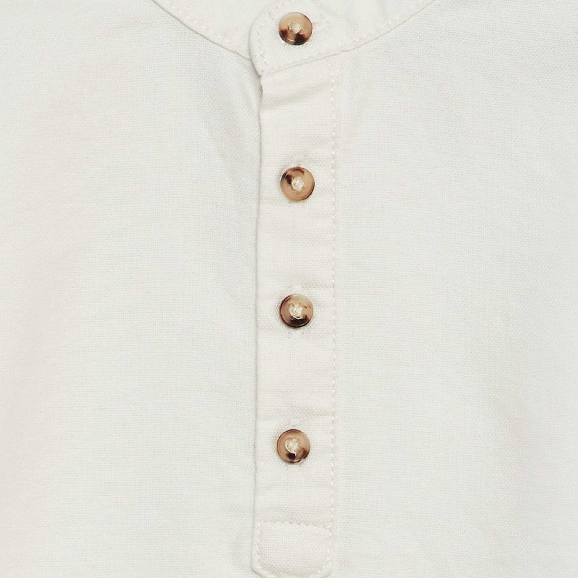 Chemise oxford col mao BLANC