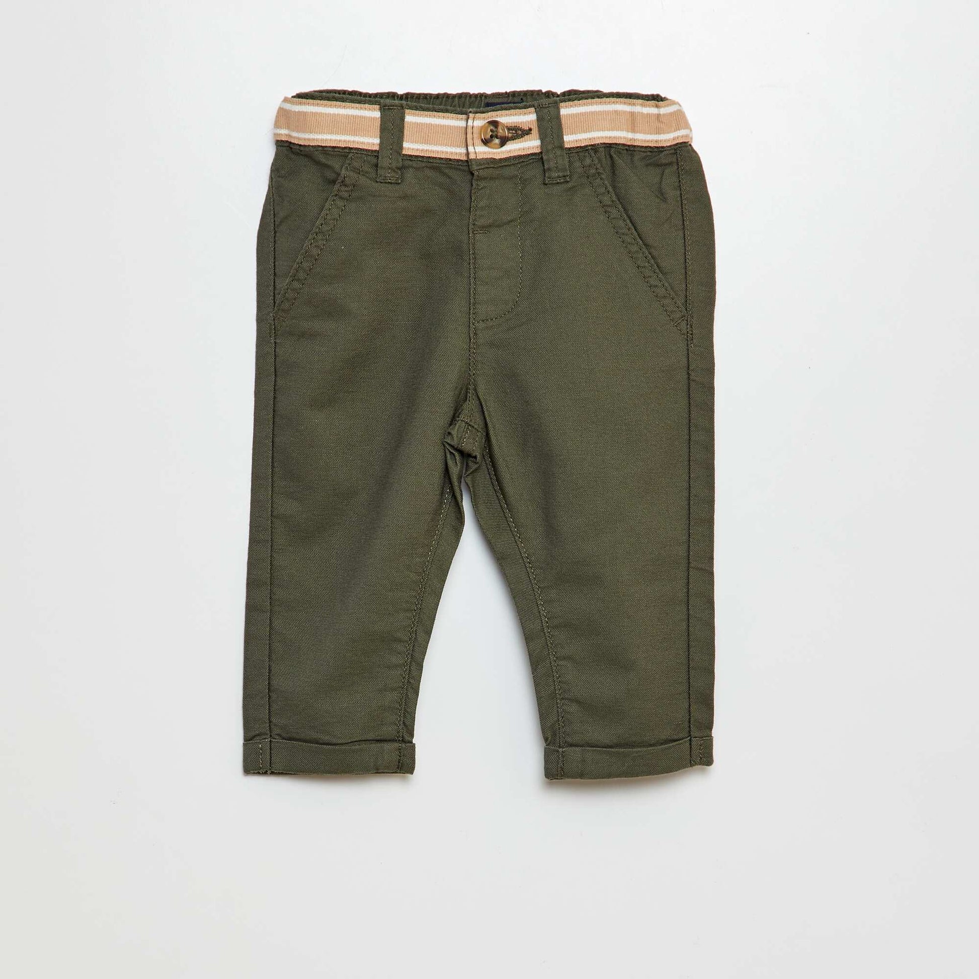 Pantalon chino en coton Kaki