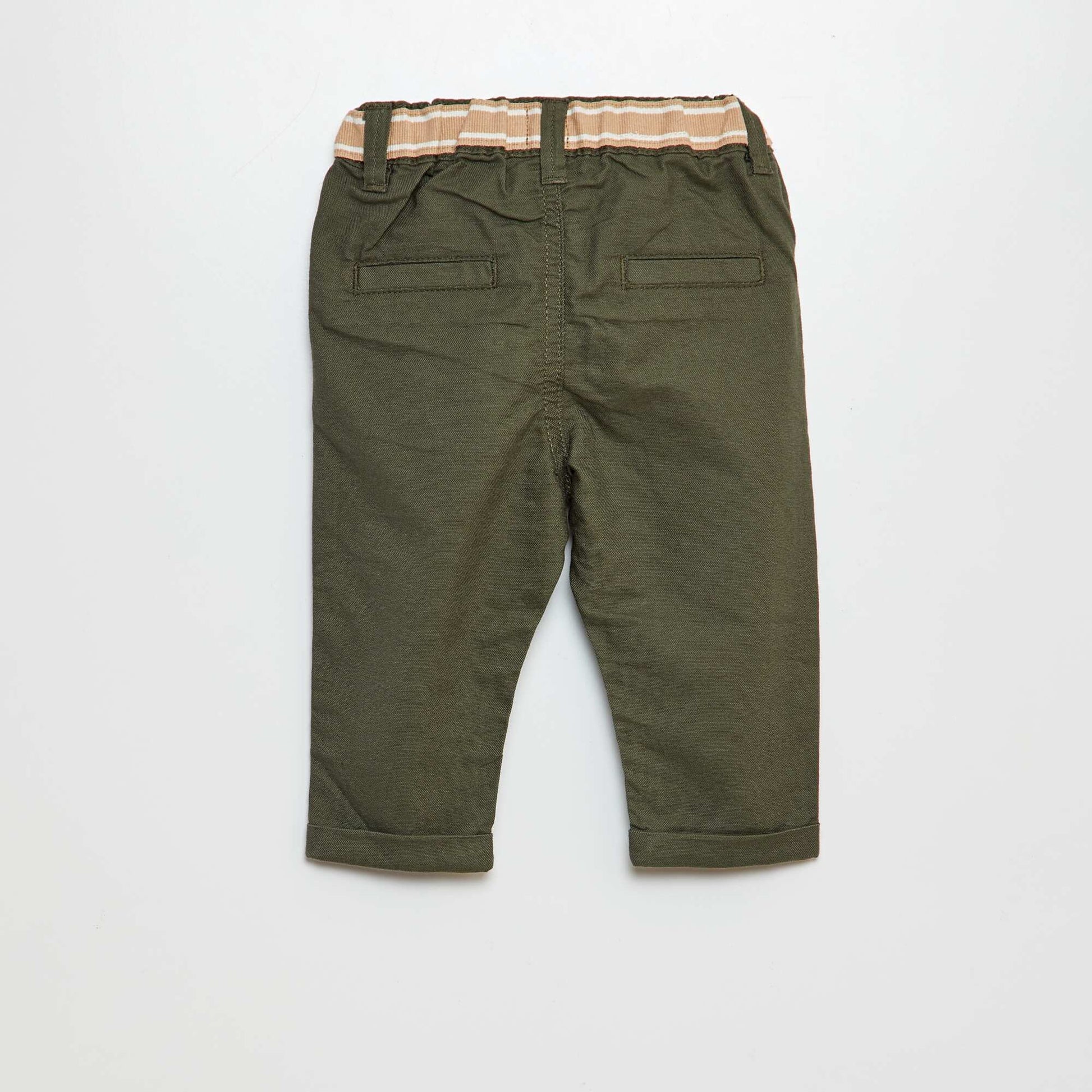 Pantalon chino en coton Kaki