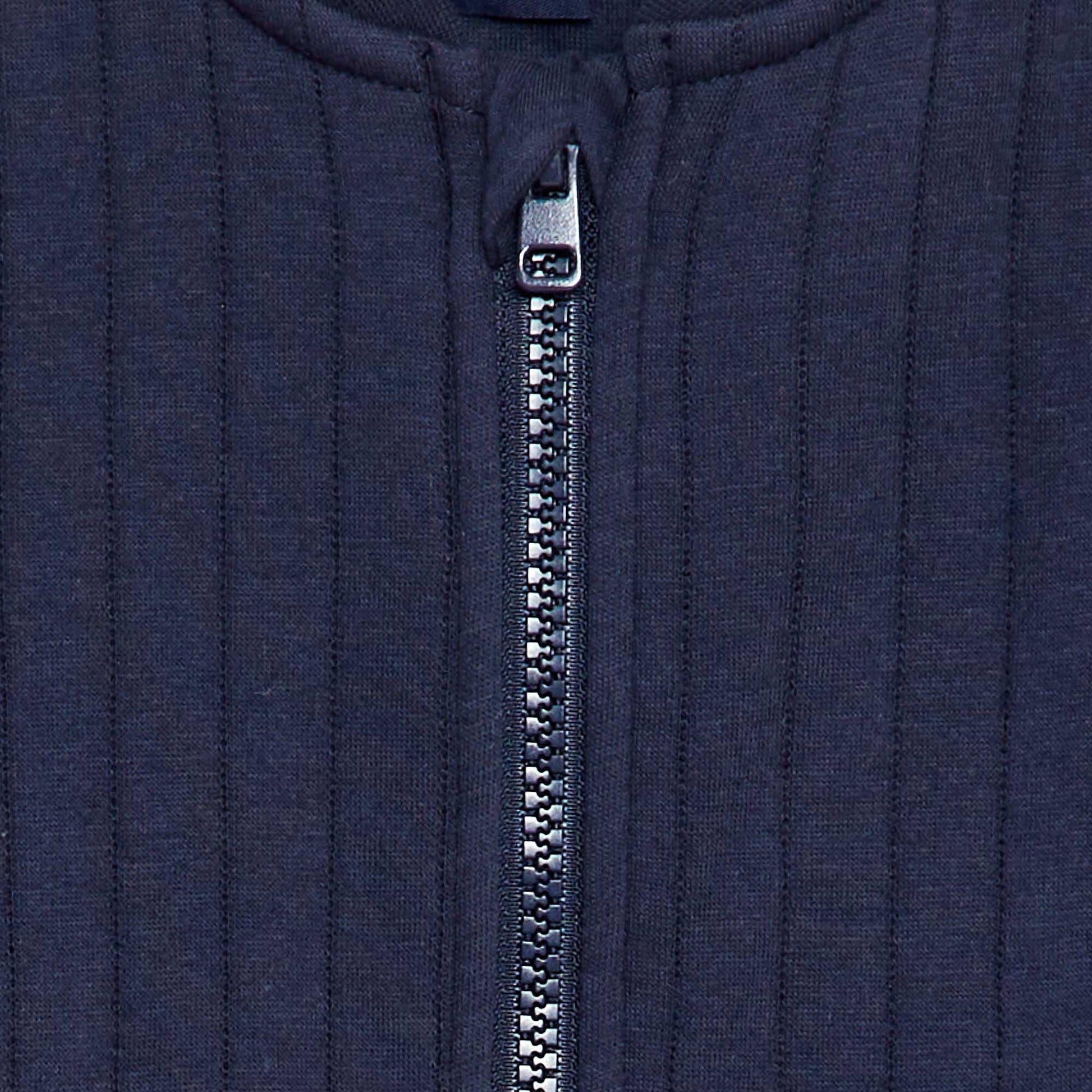 Sweat zippé effet côtelé Bleu