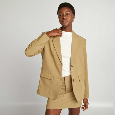 Blazer avec col à revers Beige