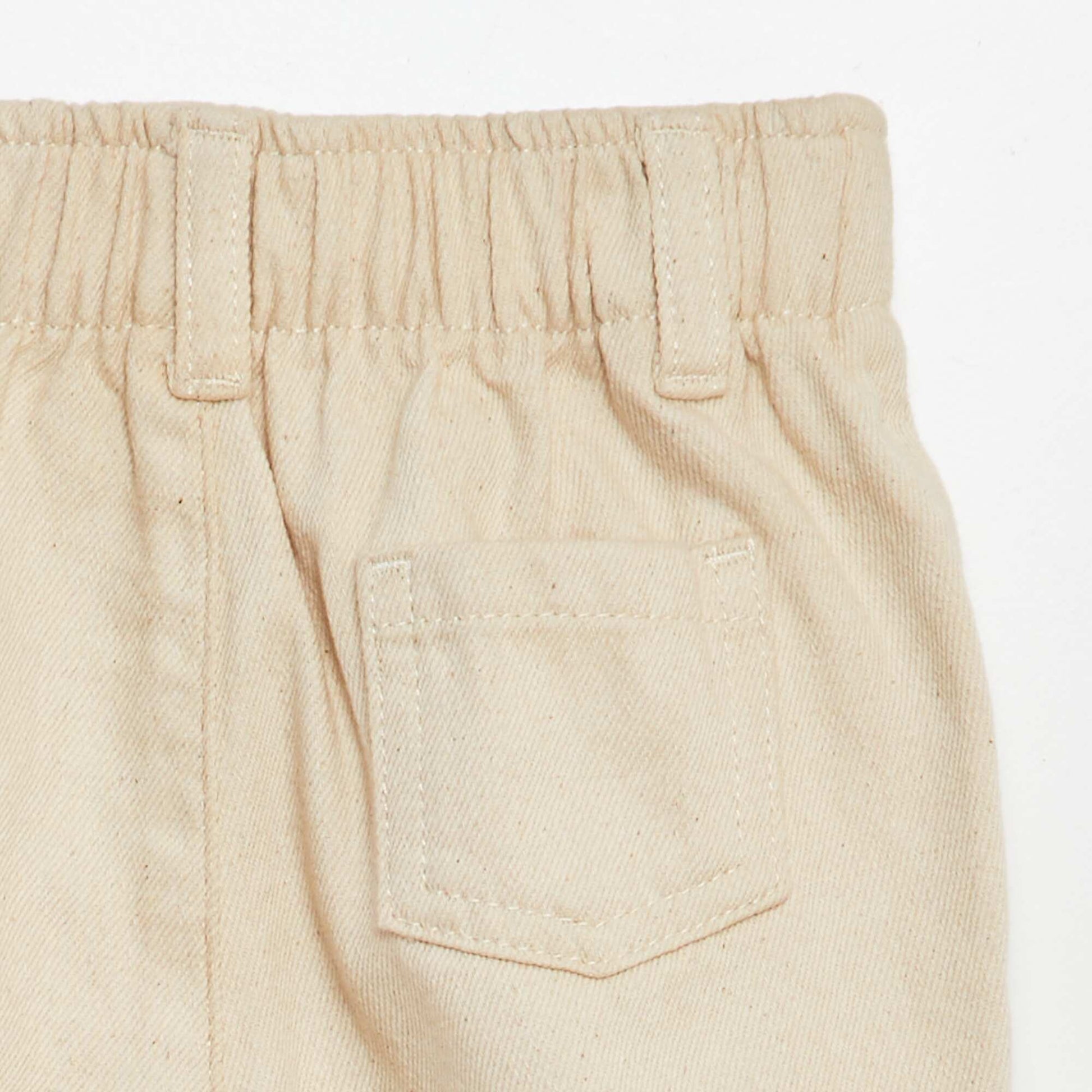 Pantalon en twill paperbag Ecru