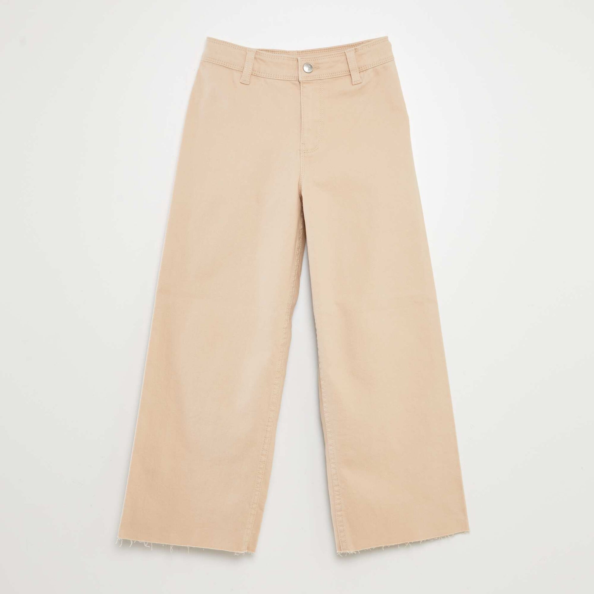 Pantalon en jean coupe large / wide leg Beige