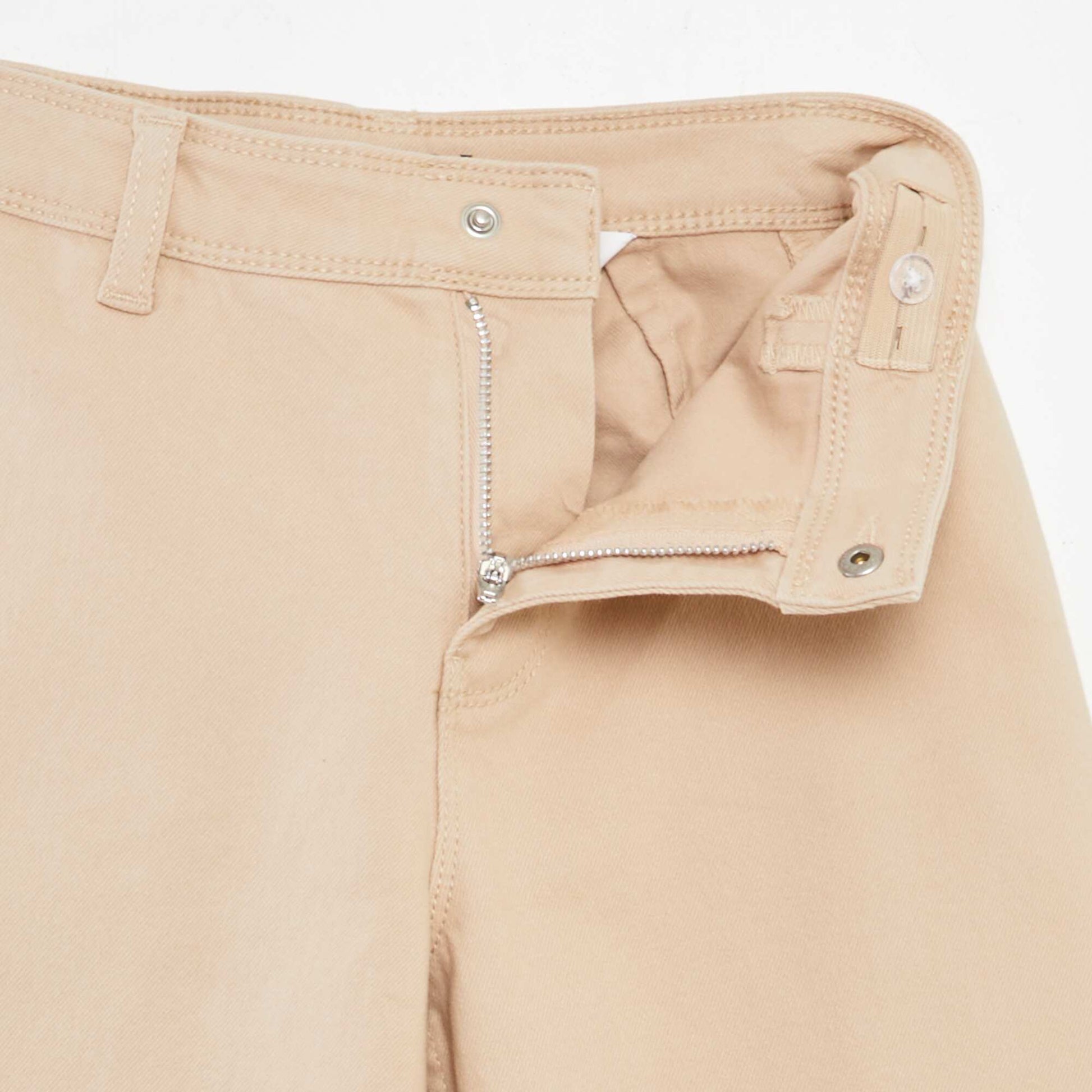 Pantalon en jean coupe large / wide leg Beige