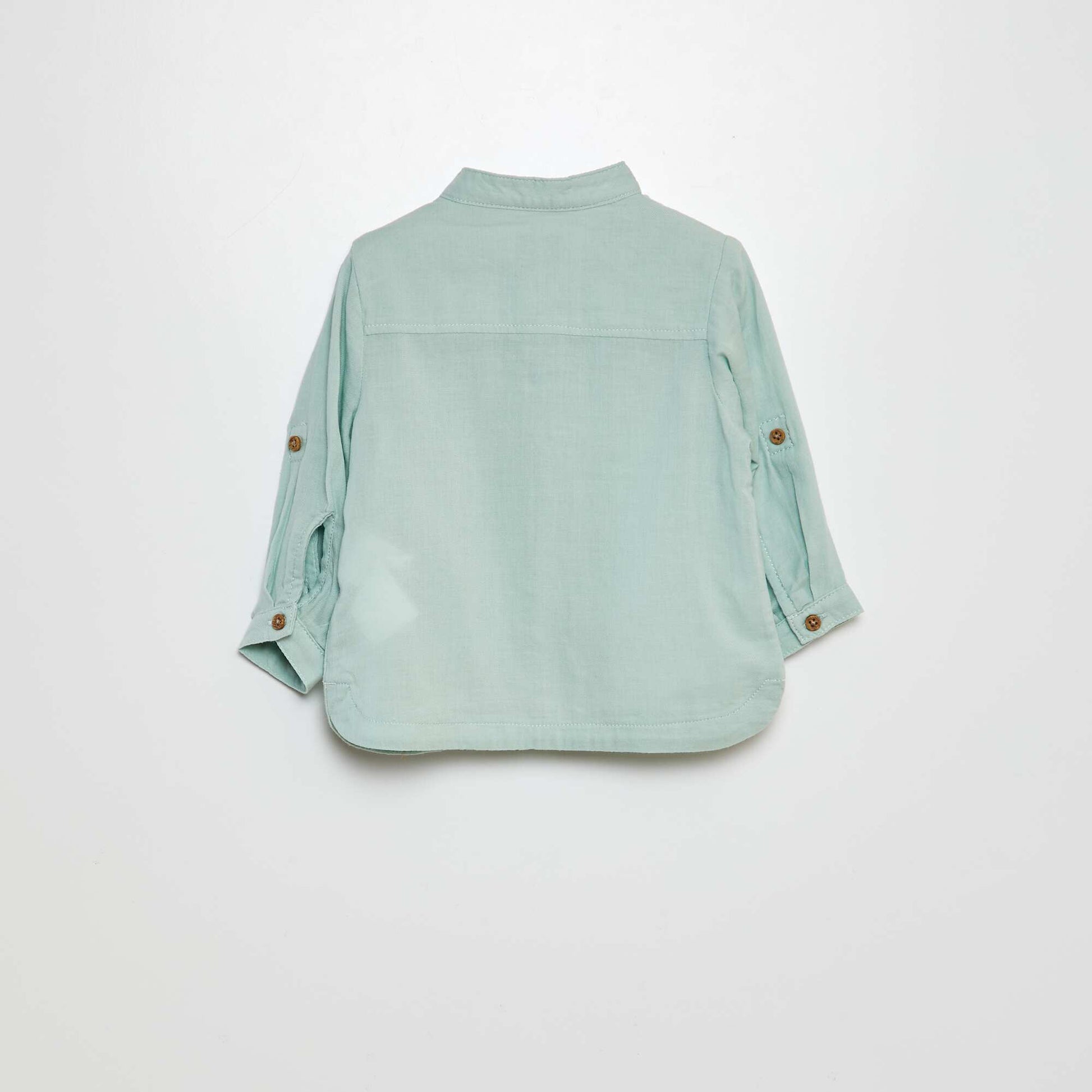 Chemise matière légère col mao Vert
