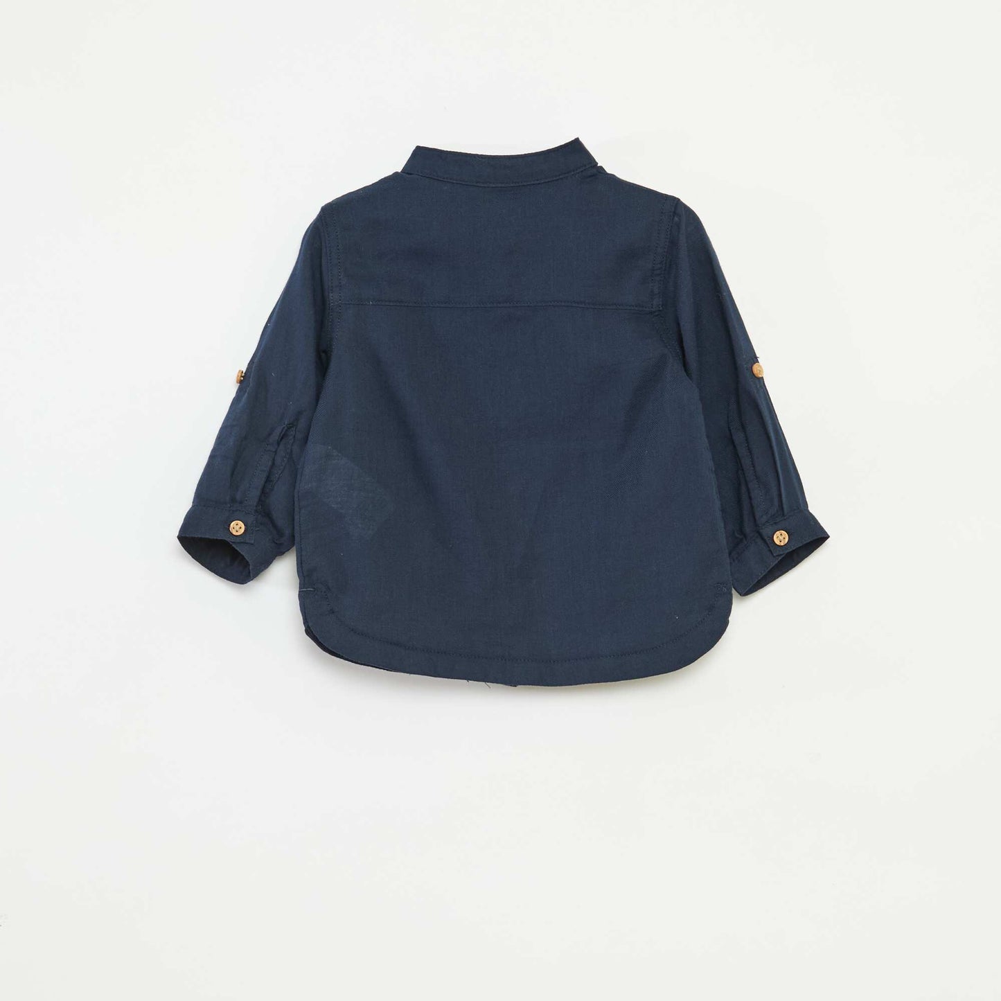 Chemise matière légère col mao BLEU