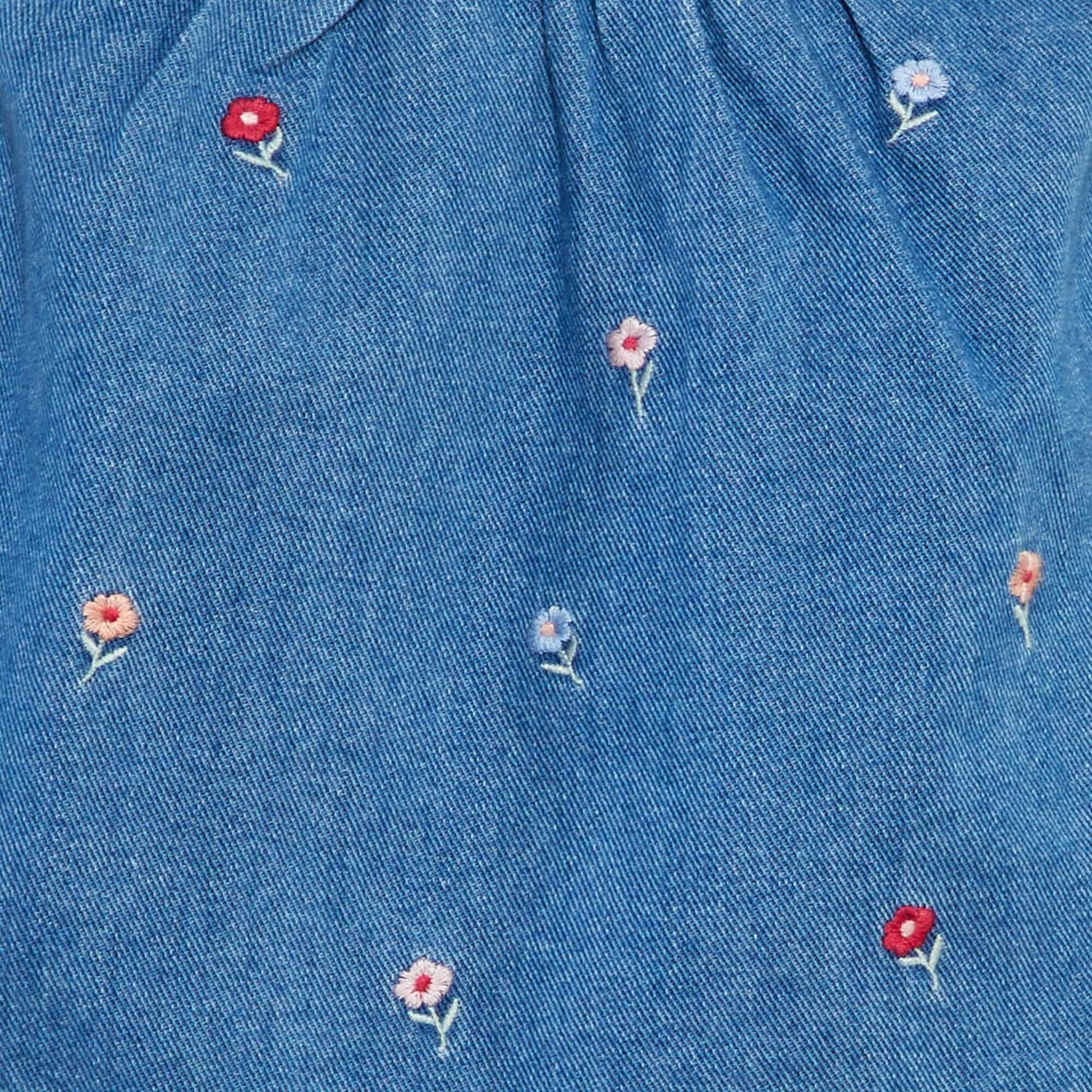 Robe en jean forme chasuble Bleu