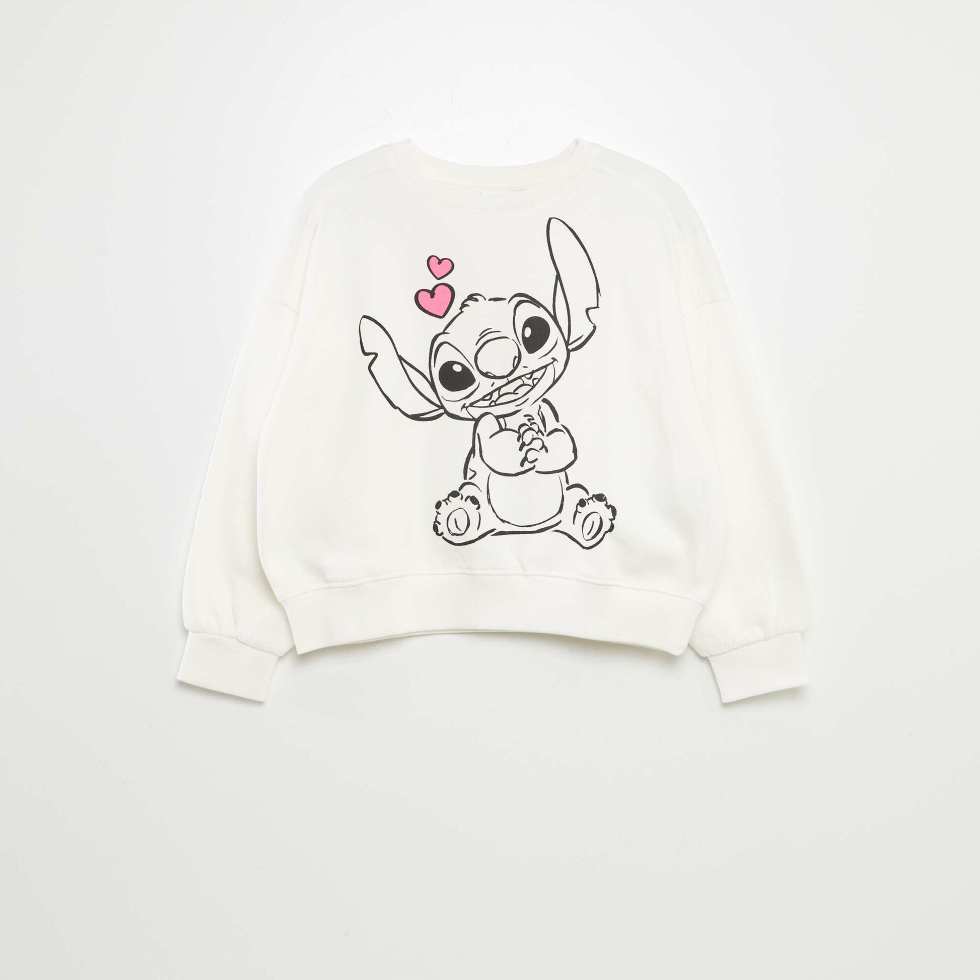 Sweat en molleton 'Stitch' Blanc