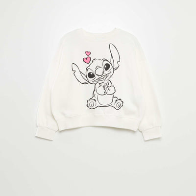 Sweat en molleton 'Stitch' Blanc