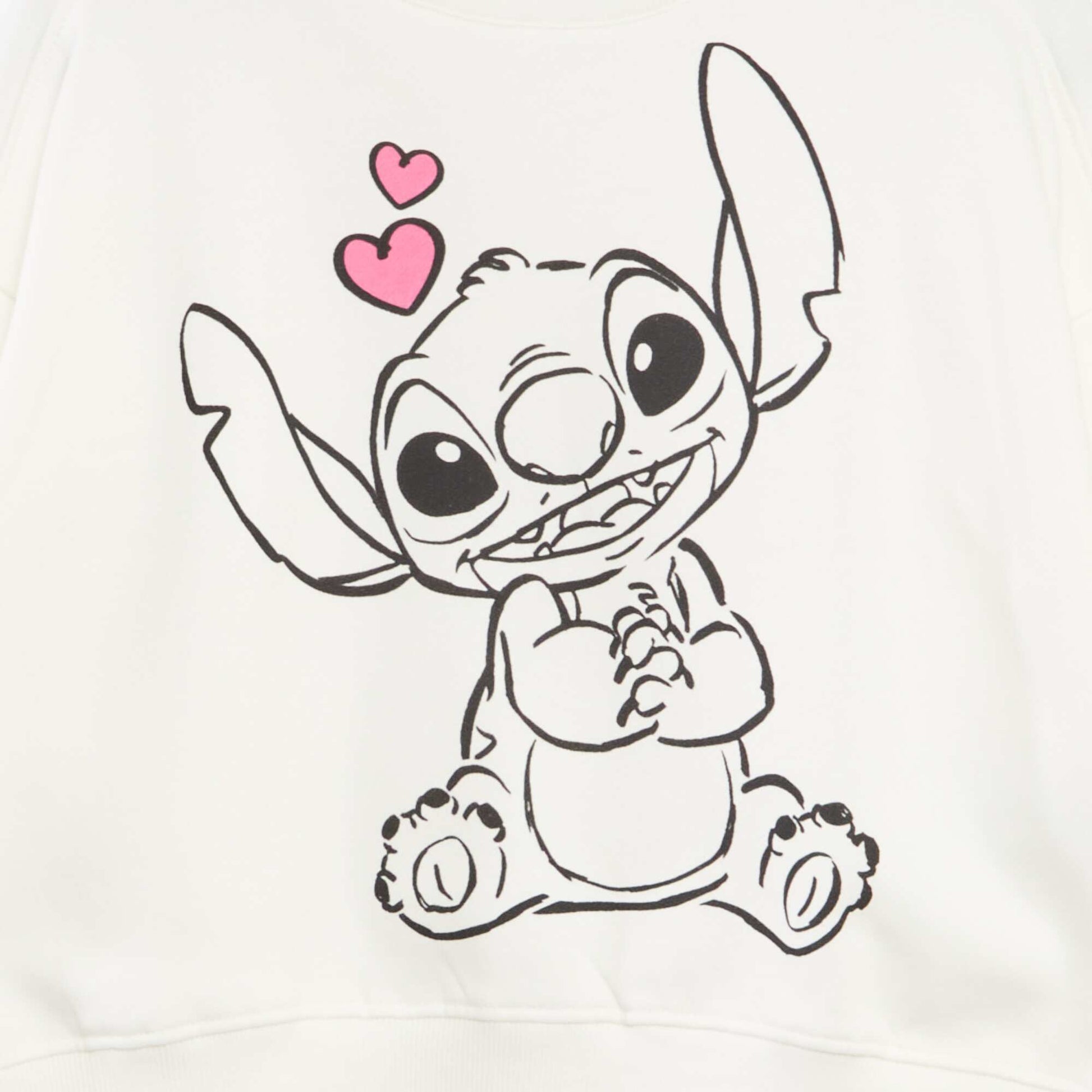 Sweat en molleton 'Stitch' Blanc