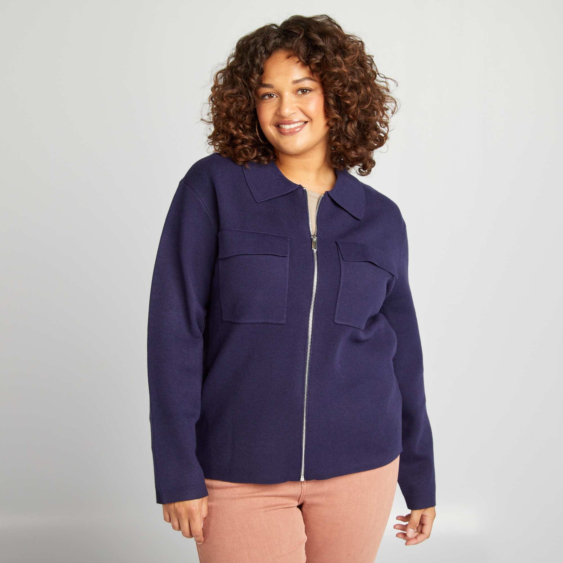 Gilet avec col polo Marine