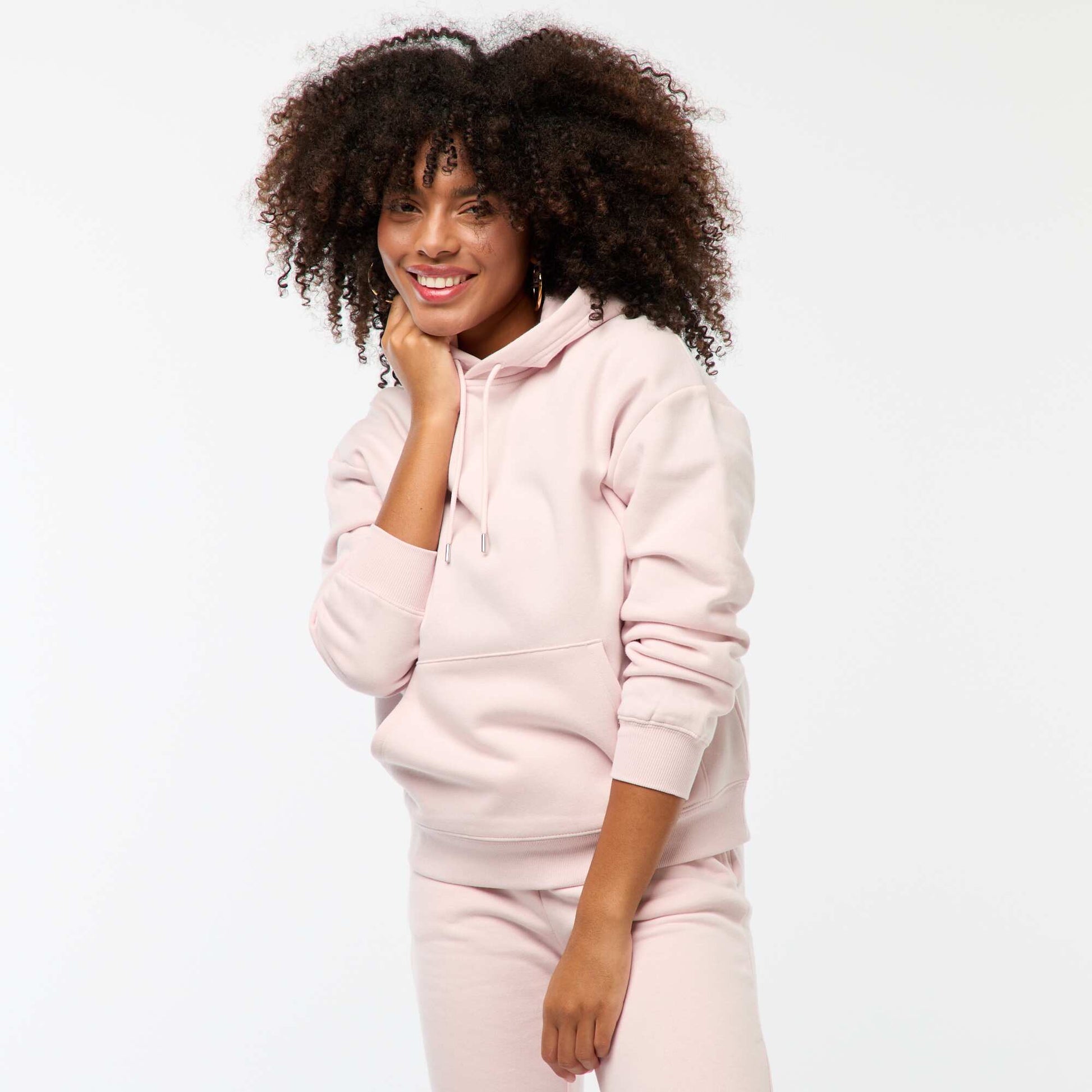 Sweat à capuche uni ROSE