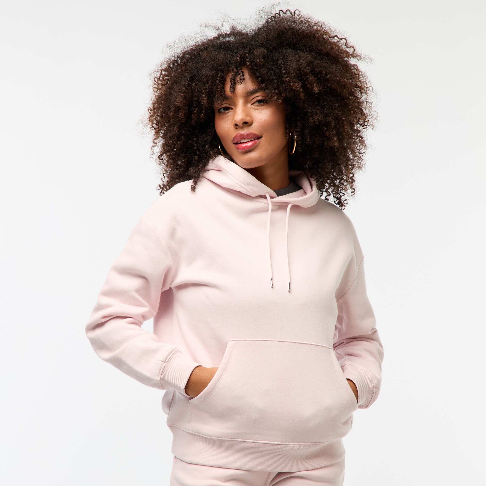 Sweat à capuche uni ROSE