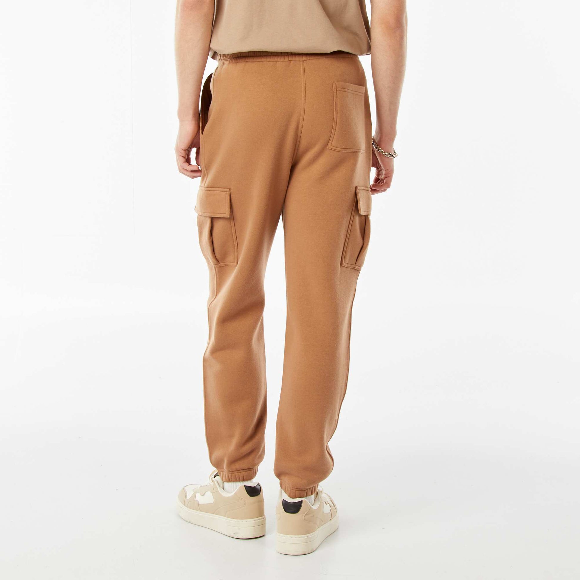 Jogging multi-poches en molleton BEIGE