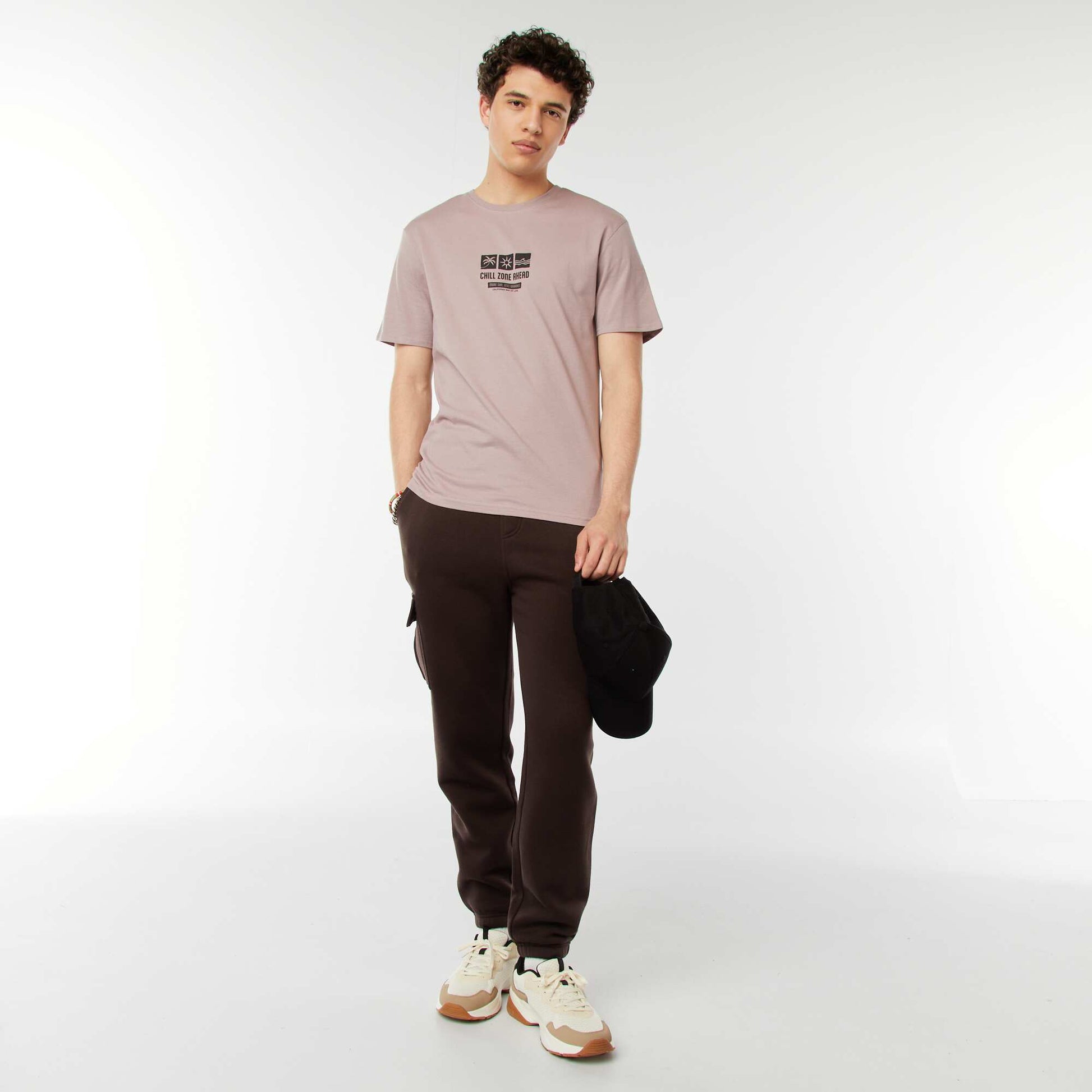 Jogging multi-poches en molleton MARRON
