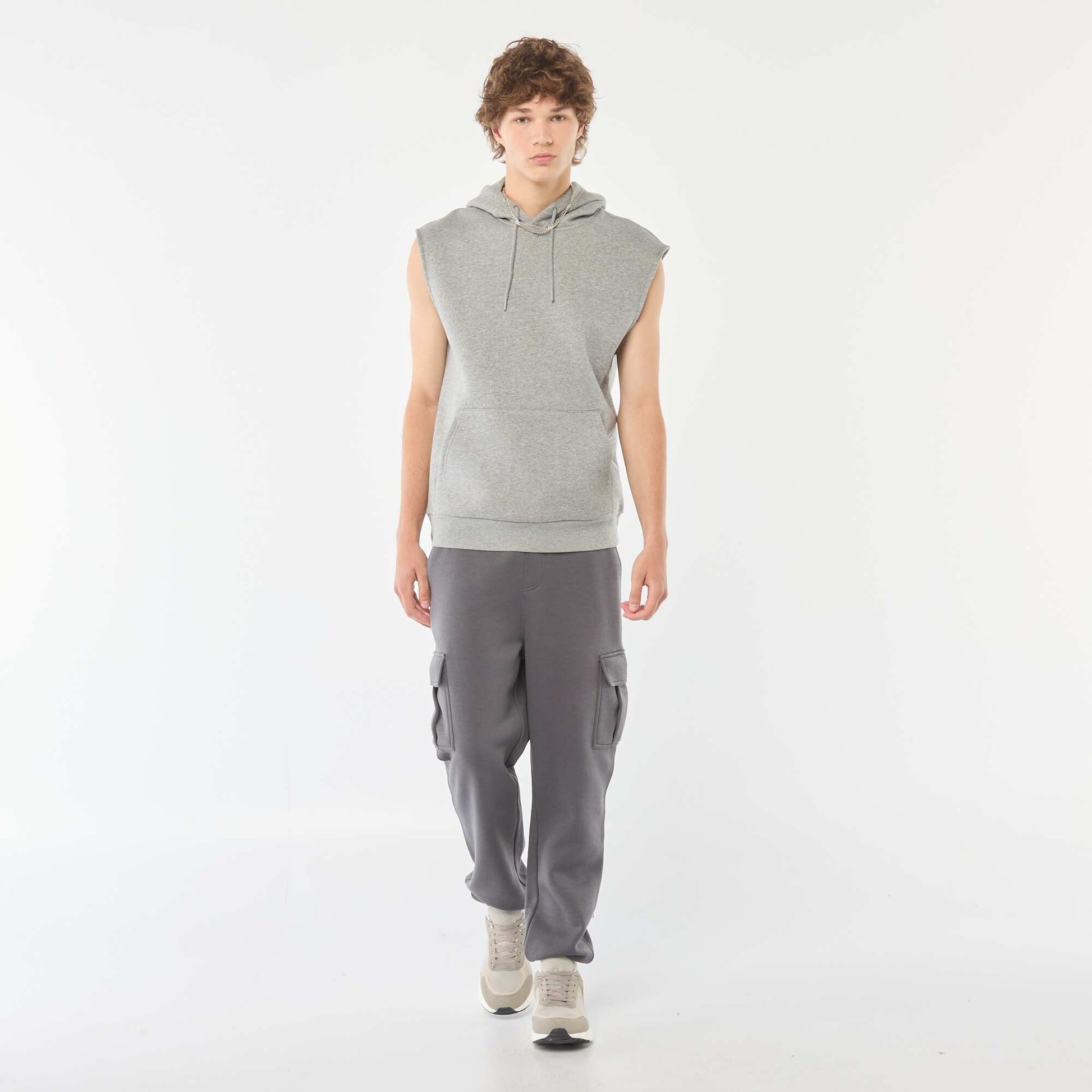 Jogging multi-poches en molleton GRIS