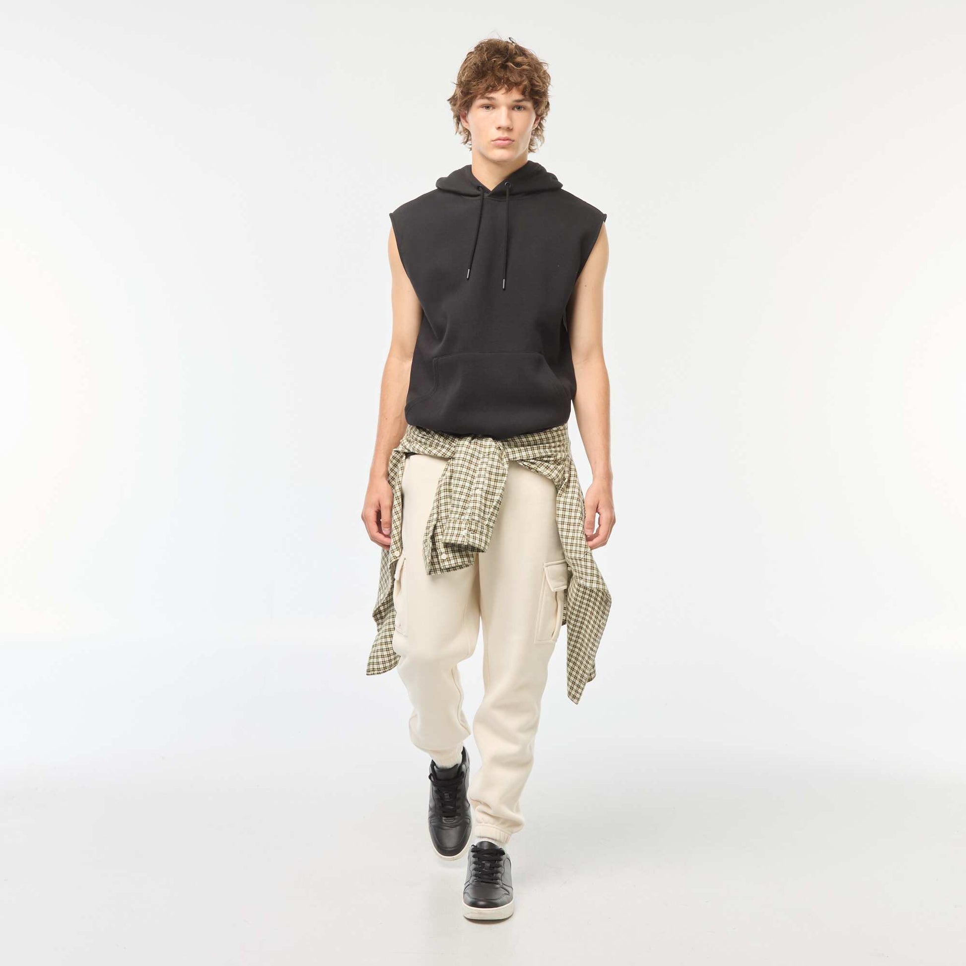 Jogging multi-poches en molleton BEIGE