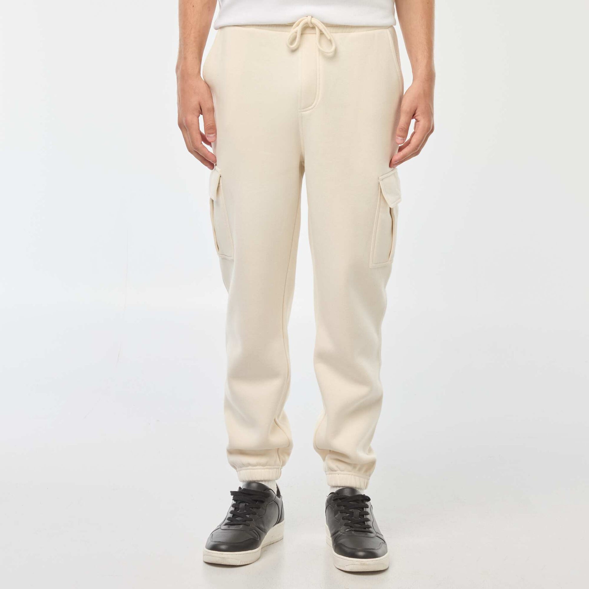 Jogging multi-poches en molleton BEIGE