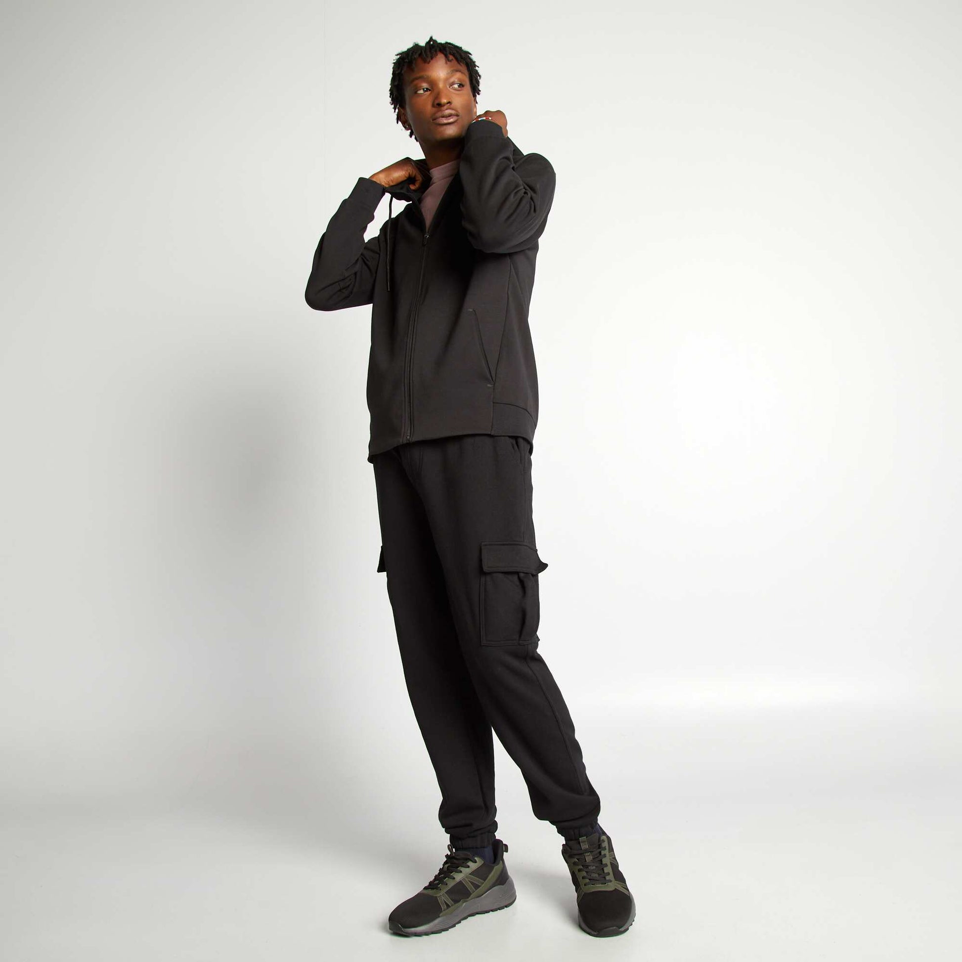 Jogging multi-poches en molleton NOIR