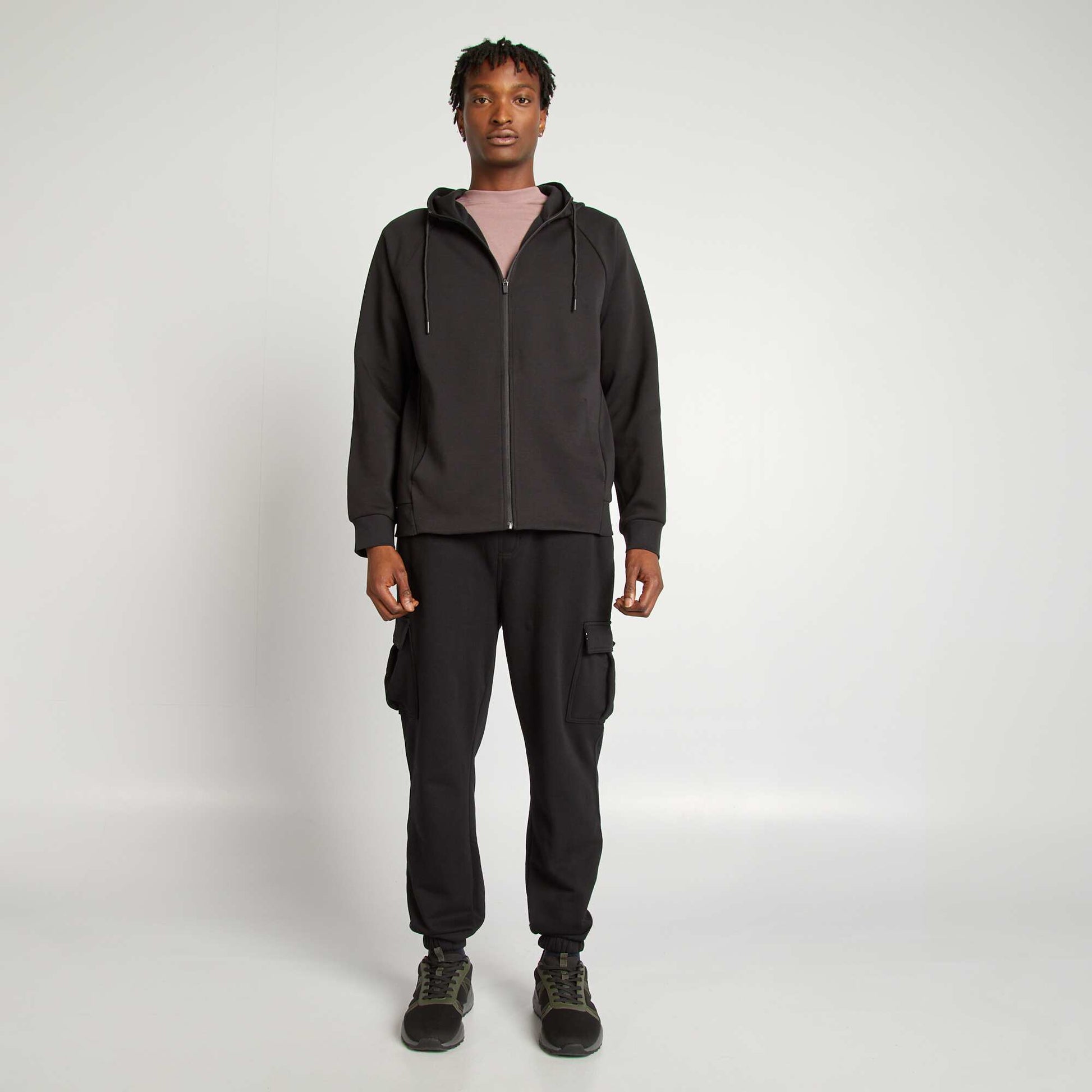 Jogging multi-poches en molleton NOIR