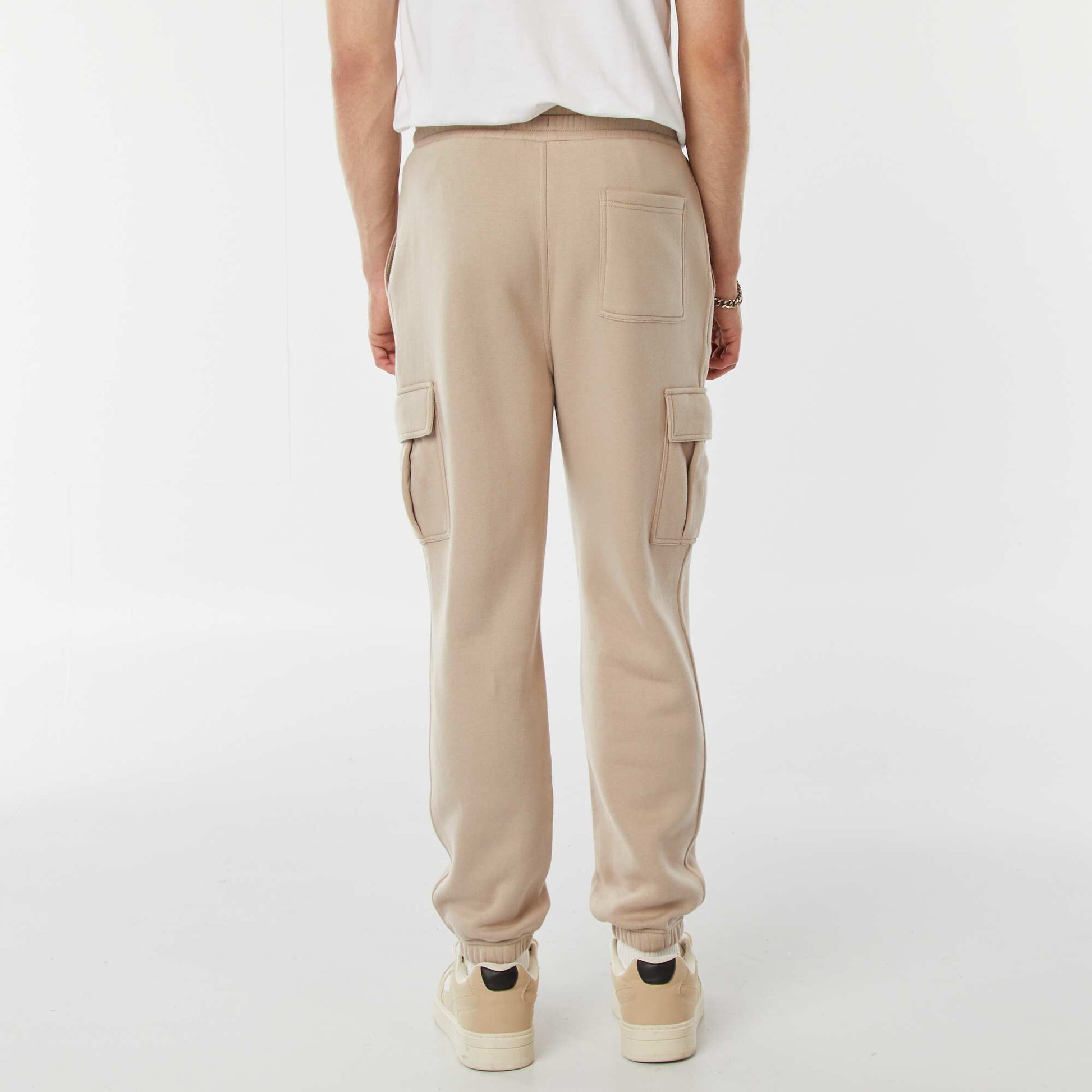 Jogging multi-poches en molleton BEIGE