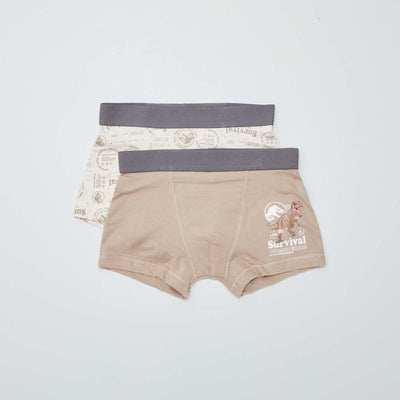 Lot de 2 boxers 'Jurassic World' Beige