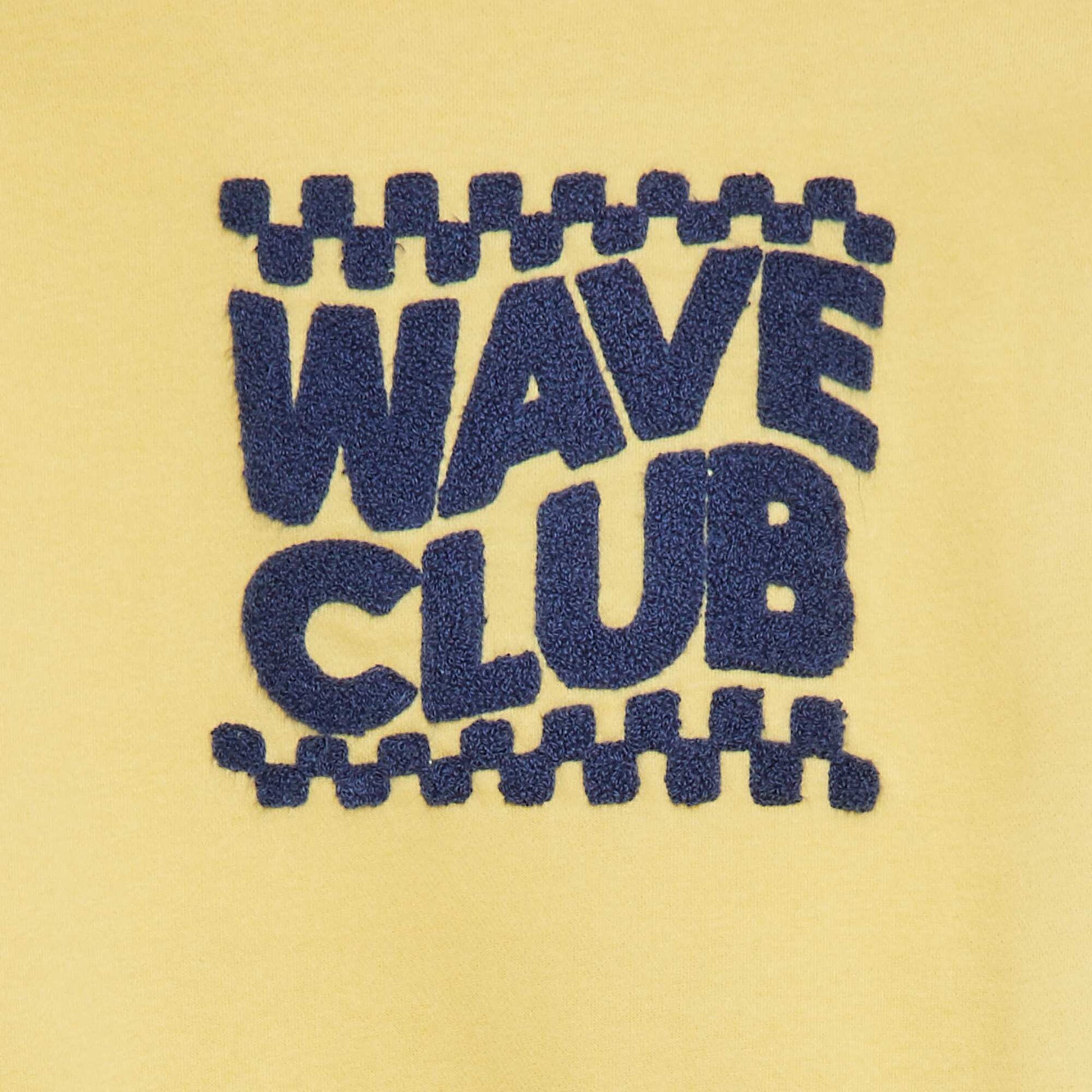 Sweat en molleton avec inscription en maille bouclette JAUNE