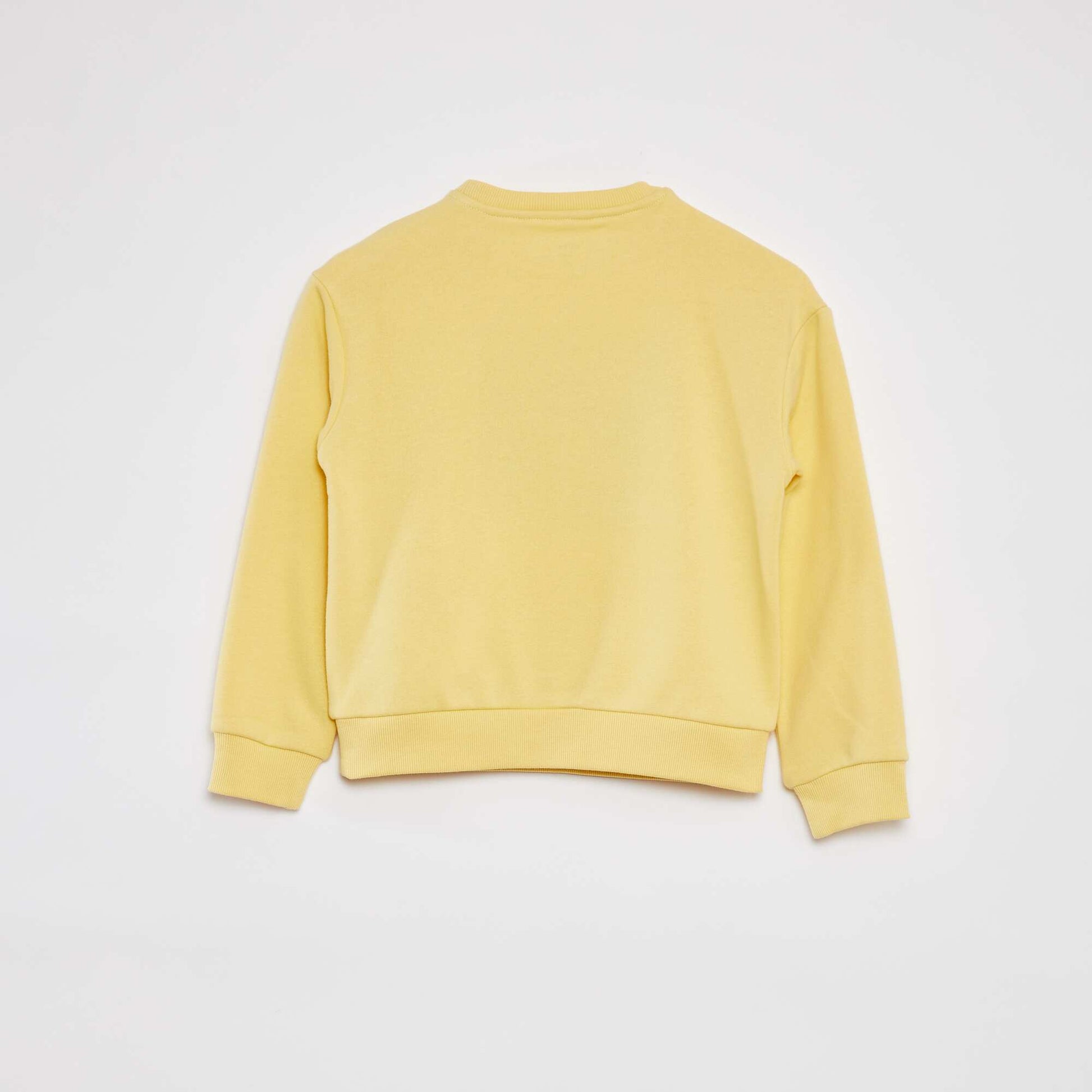 Sweat en molleton avec inscription en maille bouclette JAUNE
